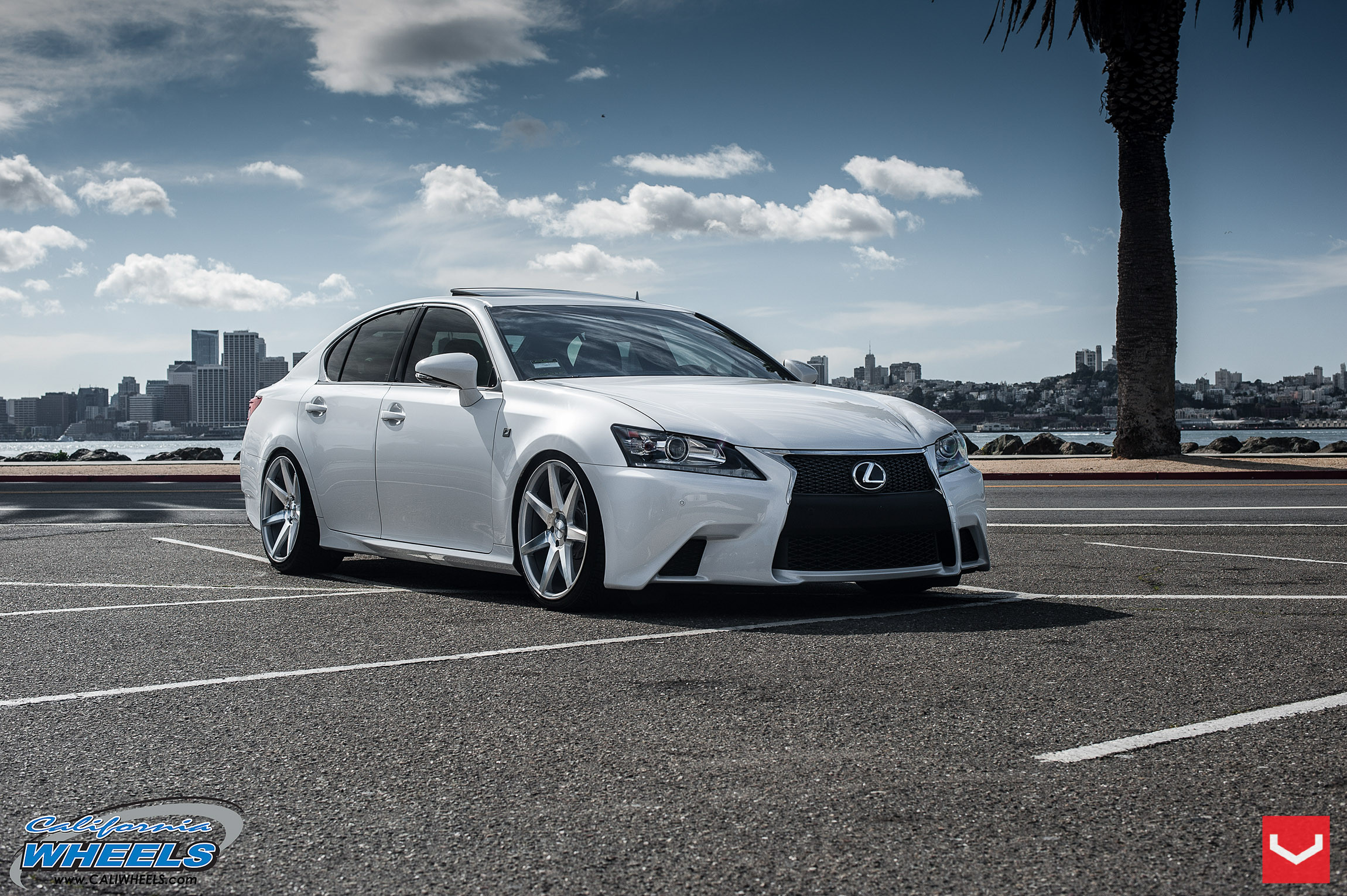 Blacked Out Grille on White Lexus GS - Photo by Vossen