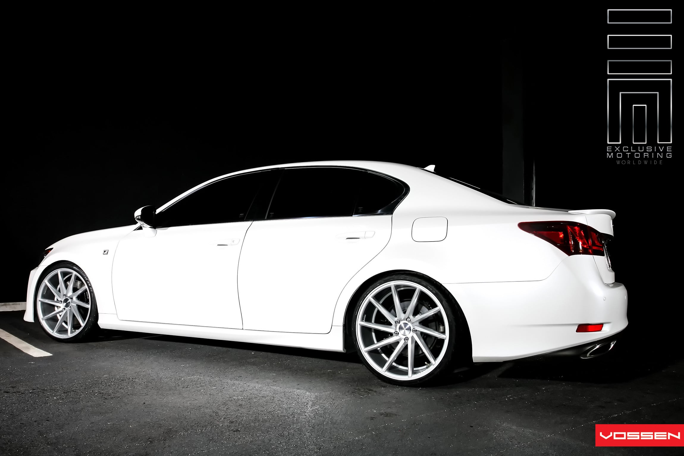 Custom White Lexus GS Rear Lip Spoiler - Photo by Vossen