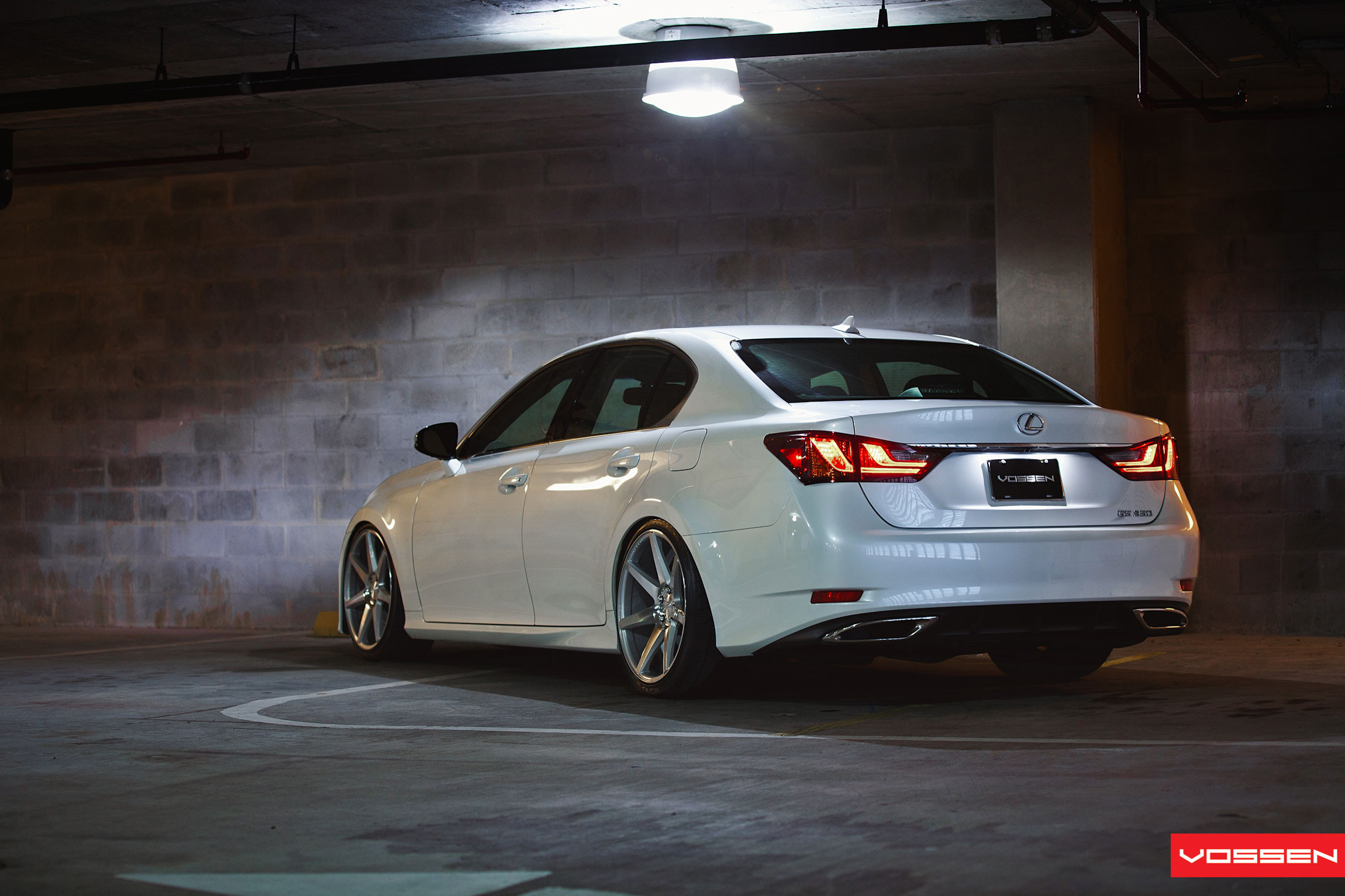 Custom Rear Bumper Cover on White Lexus GS - Photo by Vossen