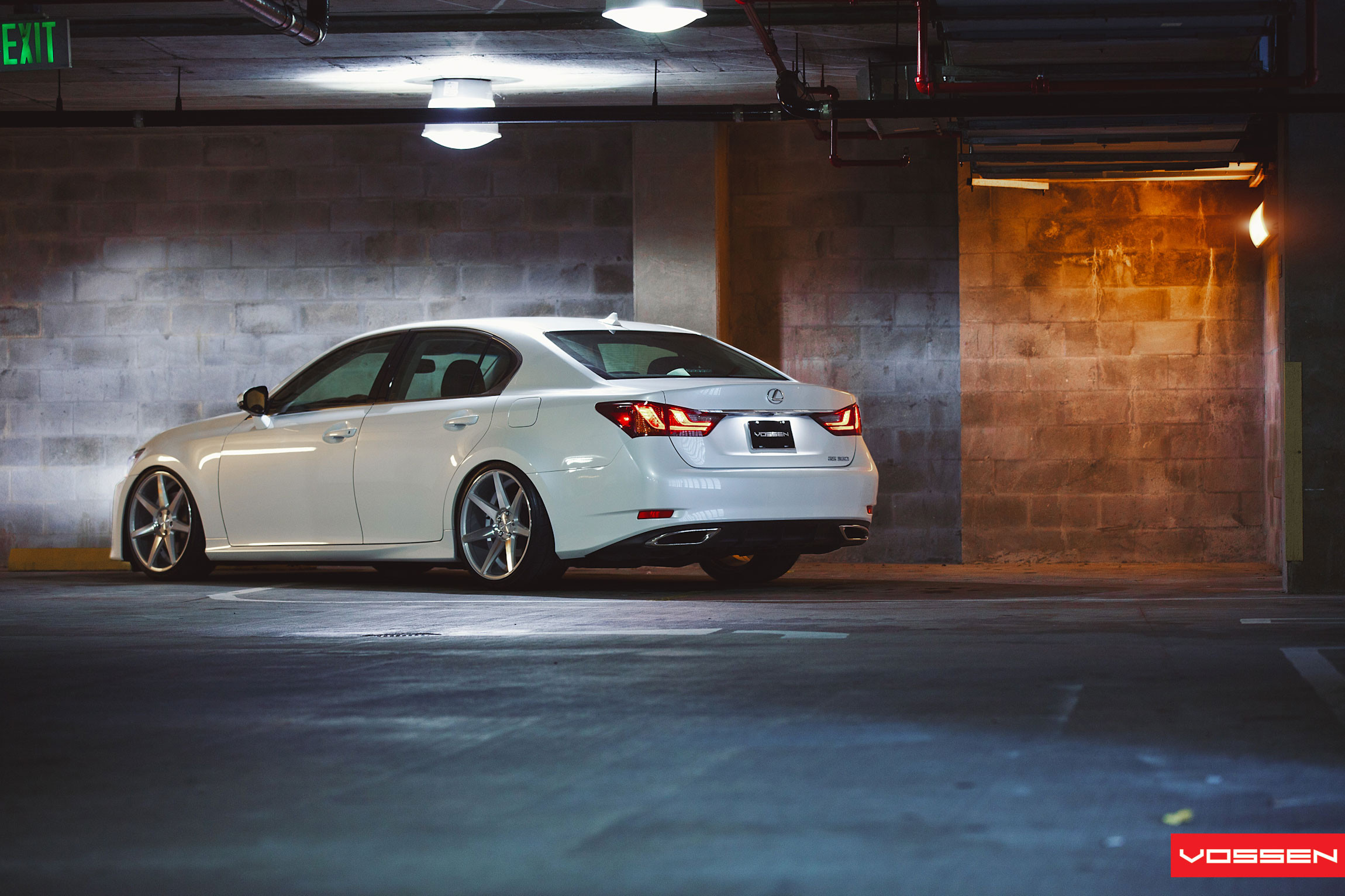 White Lexus GS with Aftermarket LED Taillights - Photo by Vossen