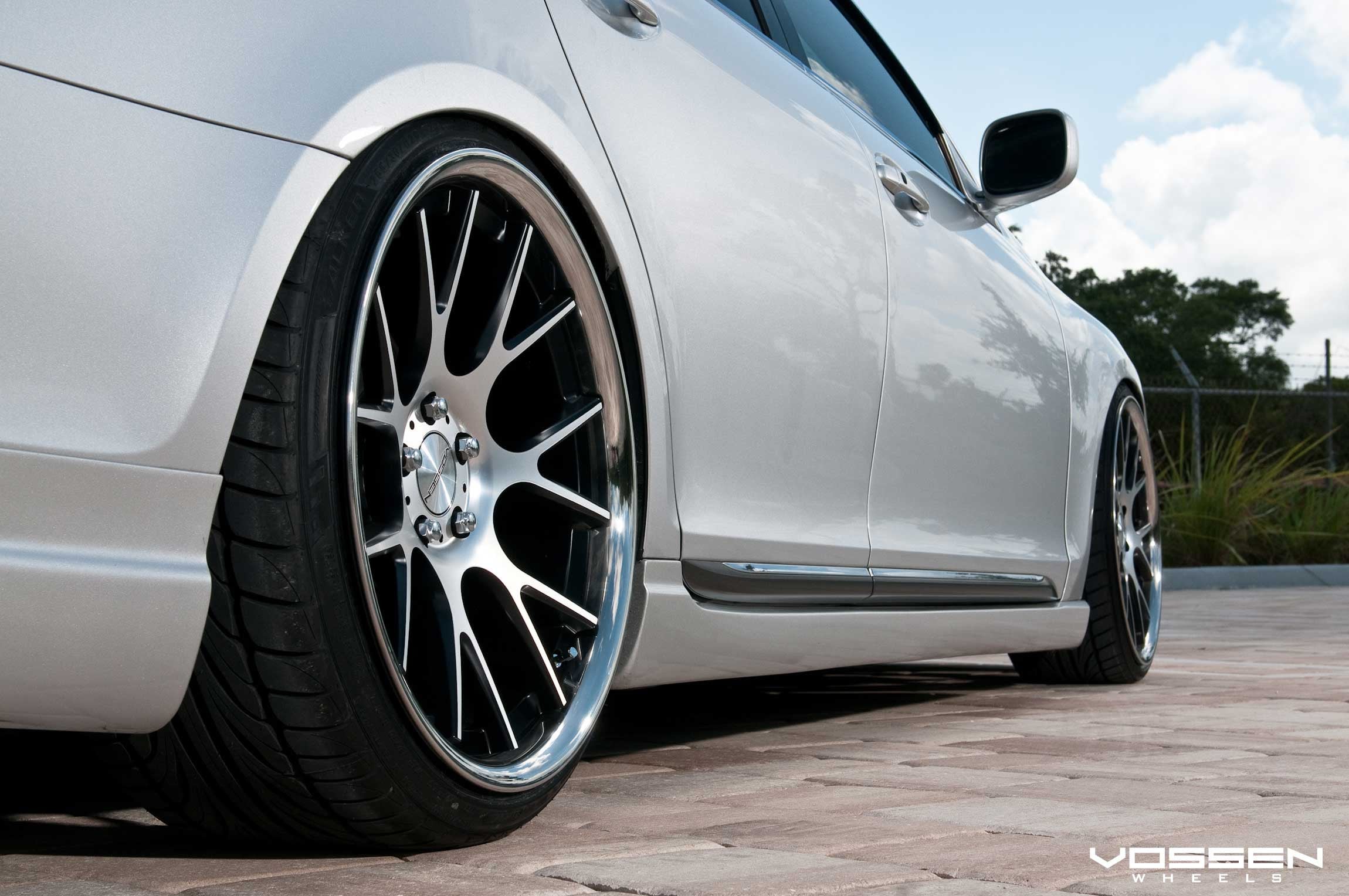 Custom Side Skirts on Silver Lexus GS - Photo by Vossen