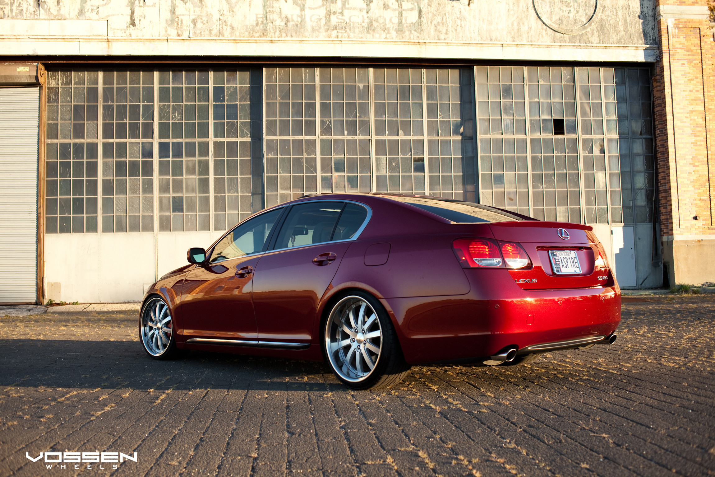 Red Lexus GS with Custom Bodyside Moldings - Photo by Vossen