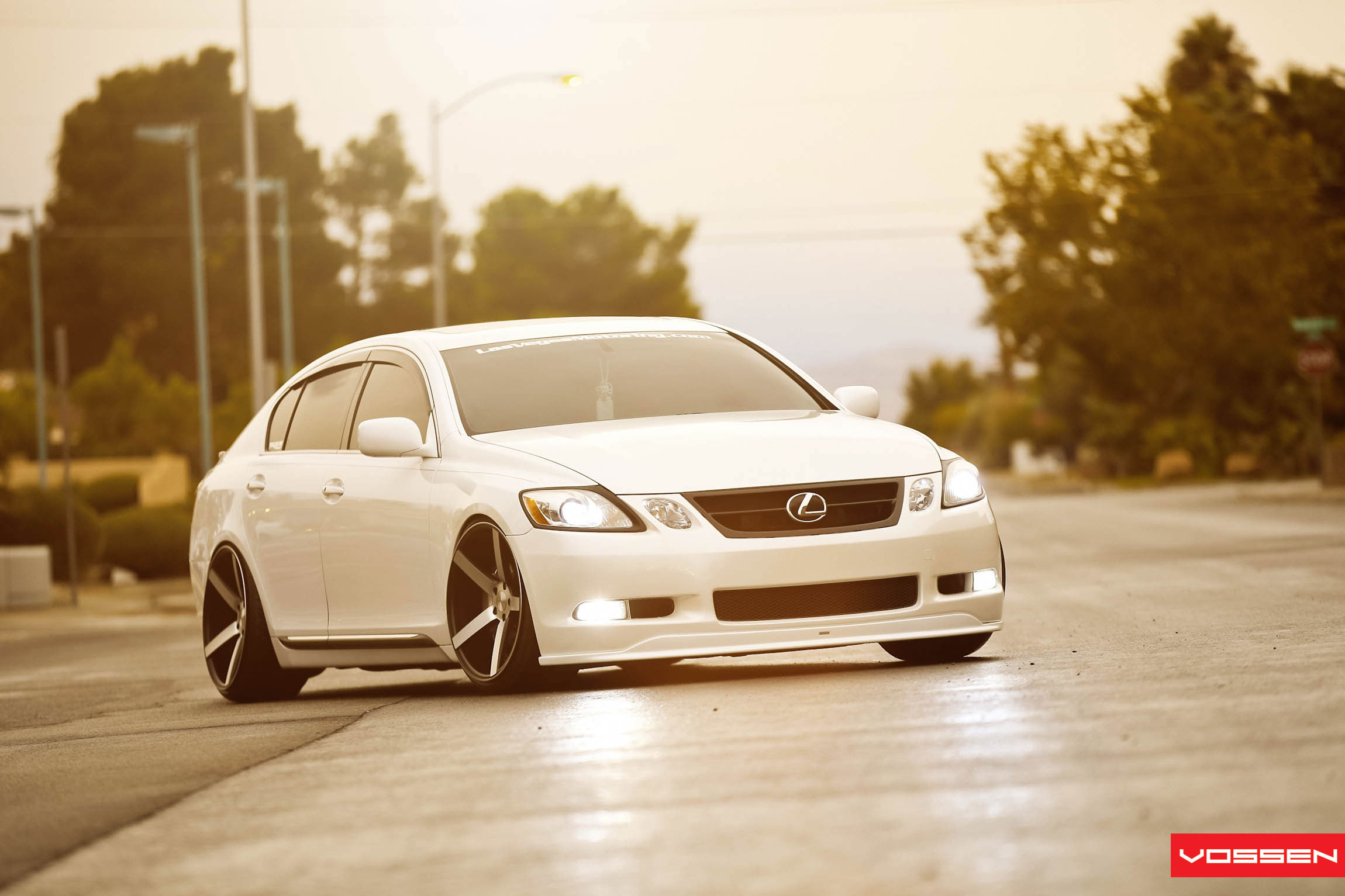 White Lexus GS with LED Fog Lights - Photo by Vossen