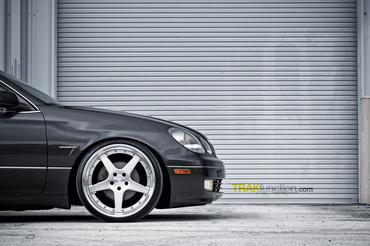Polished ADV1 Rims on Black Lexus GS - Photo by ADV.1
