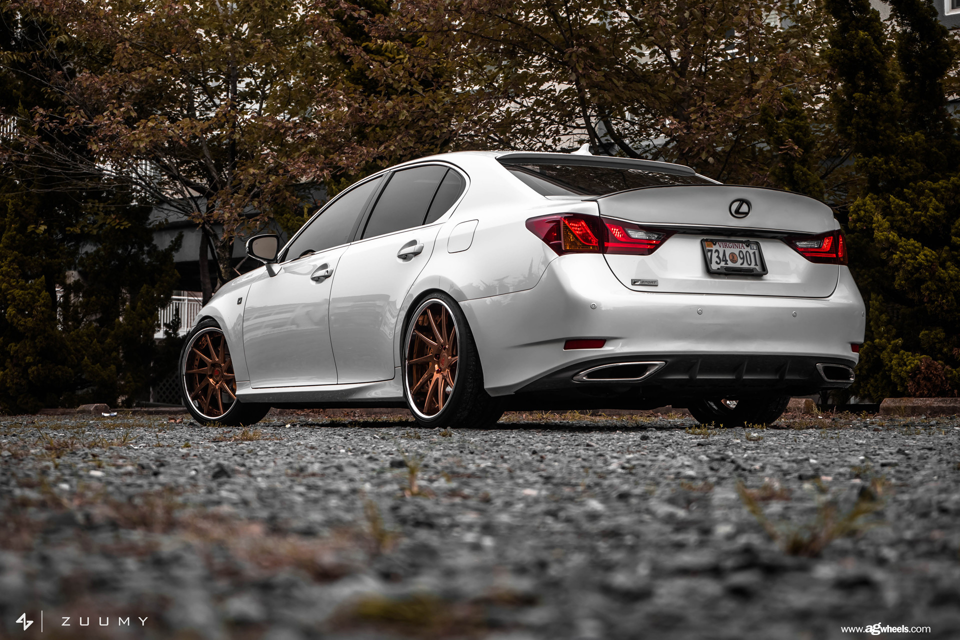 Rear Diffuser on White Lexus GS Sport - Photo by Avant Garde Wheels