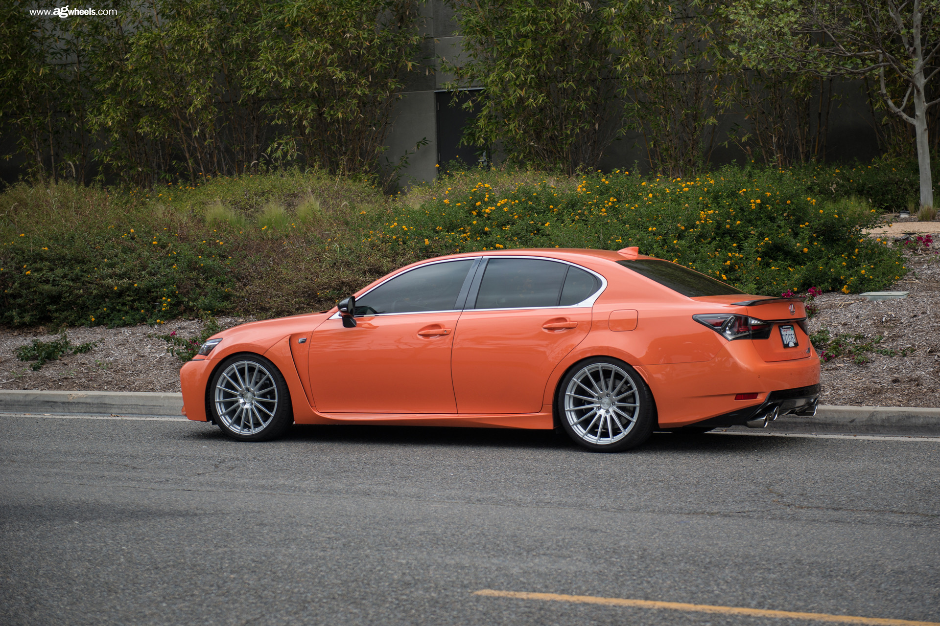 Custom Orange Lexus GS Side Skirts - Photo by Avant Garde Wheels