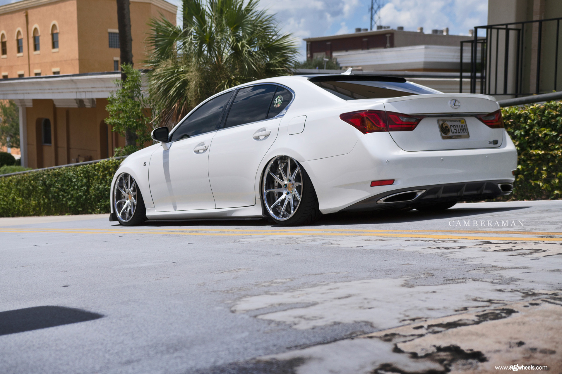 Custom White Lexus GS Rear Diffuser - Photo by Avant Garde Wheels