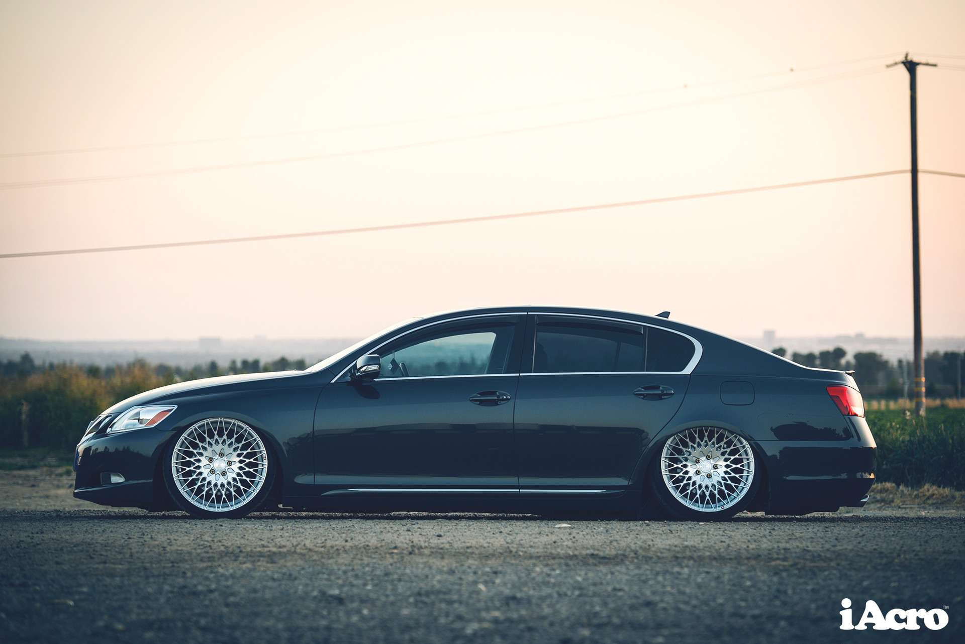 Black Lexus GS with Custom Polished Avat Garde Rims - Photo by Avant Garde Wheels