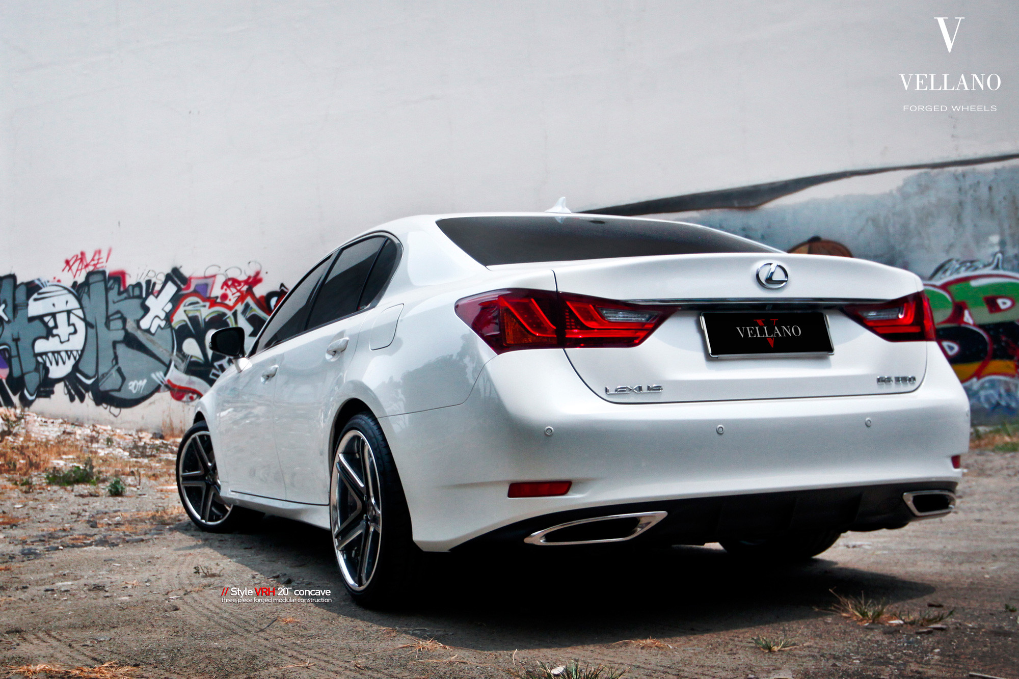 Custom Rear Diffuser on White Lexus GS - Photo by Vellano