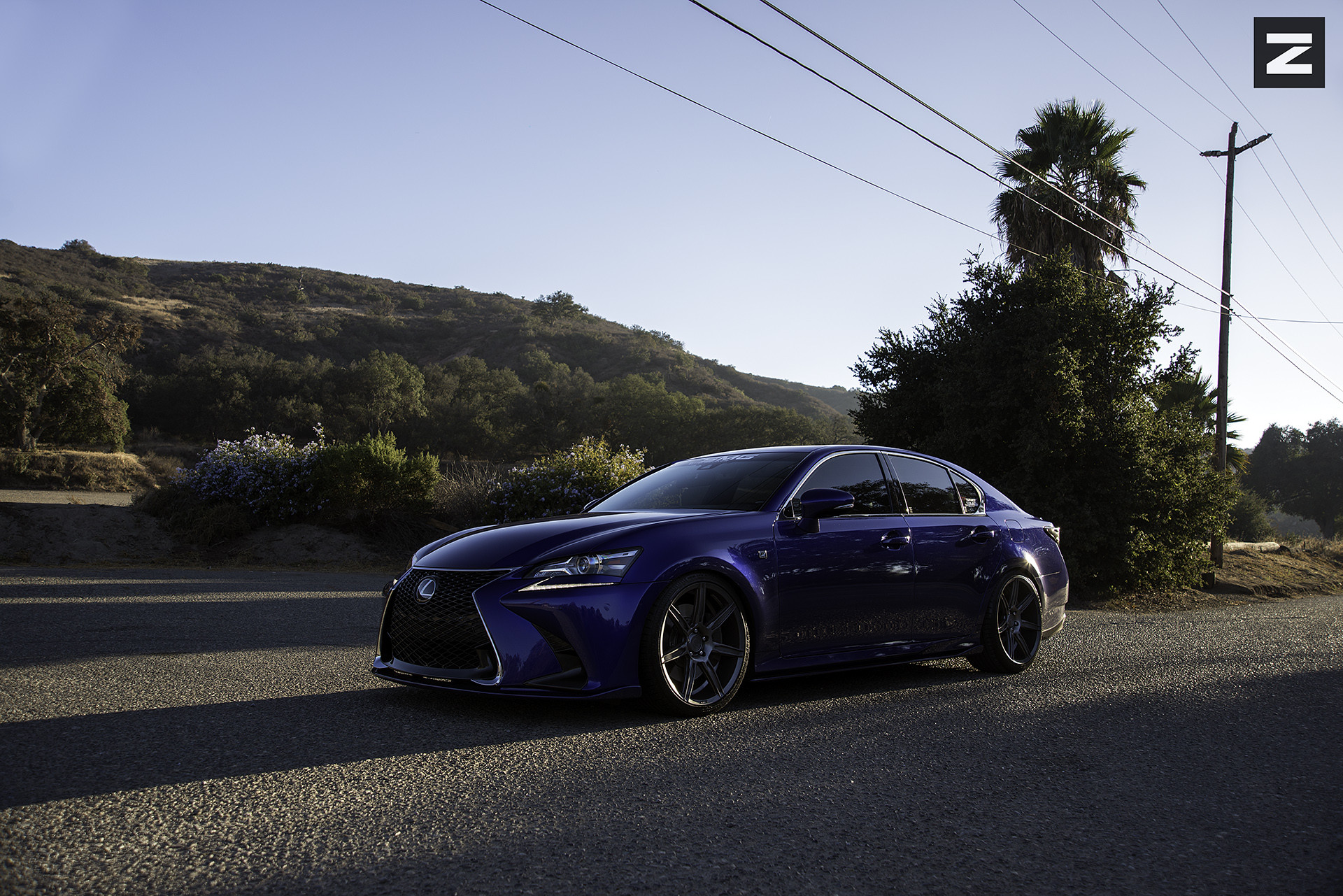 Custom Blue Lexus GS Side Skirts - Photo by Zito Wheels