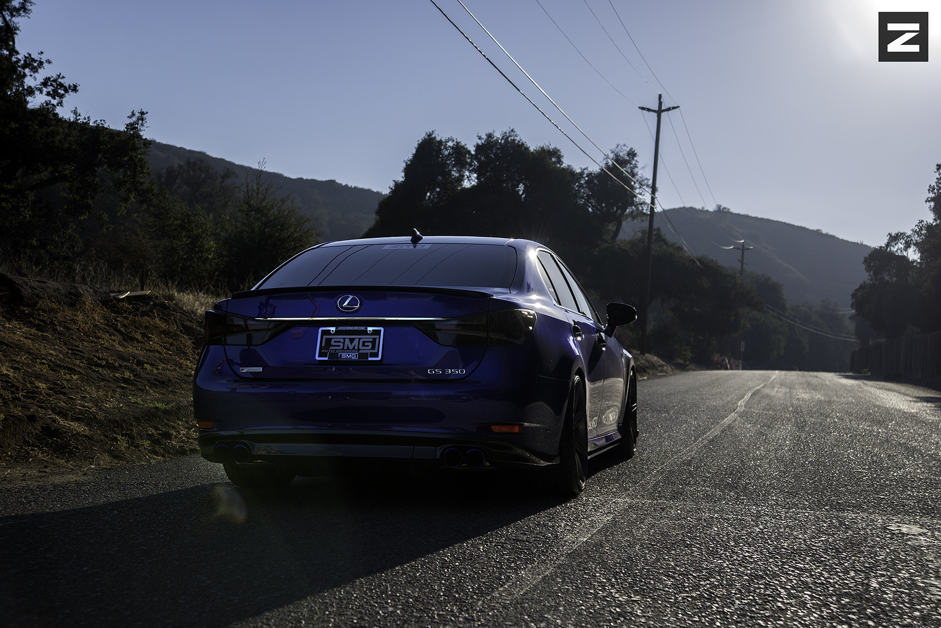 Rear Lip Spoiler on Blue Lexus GS 350 - Photo by Zito Wheels