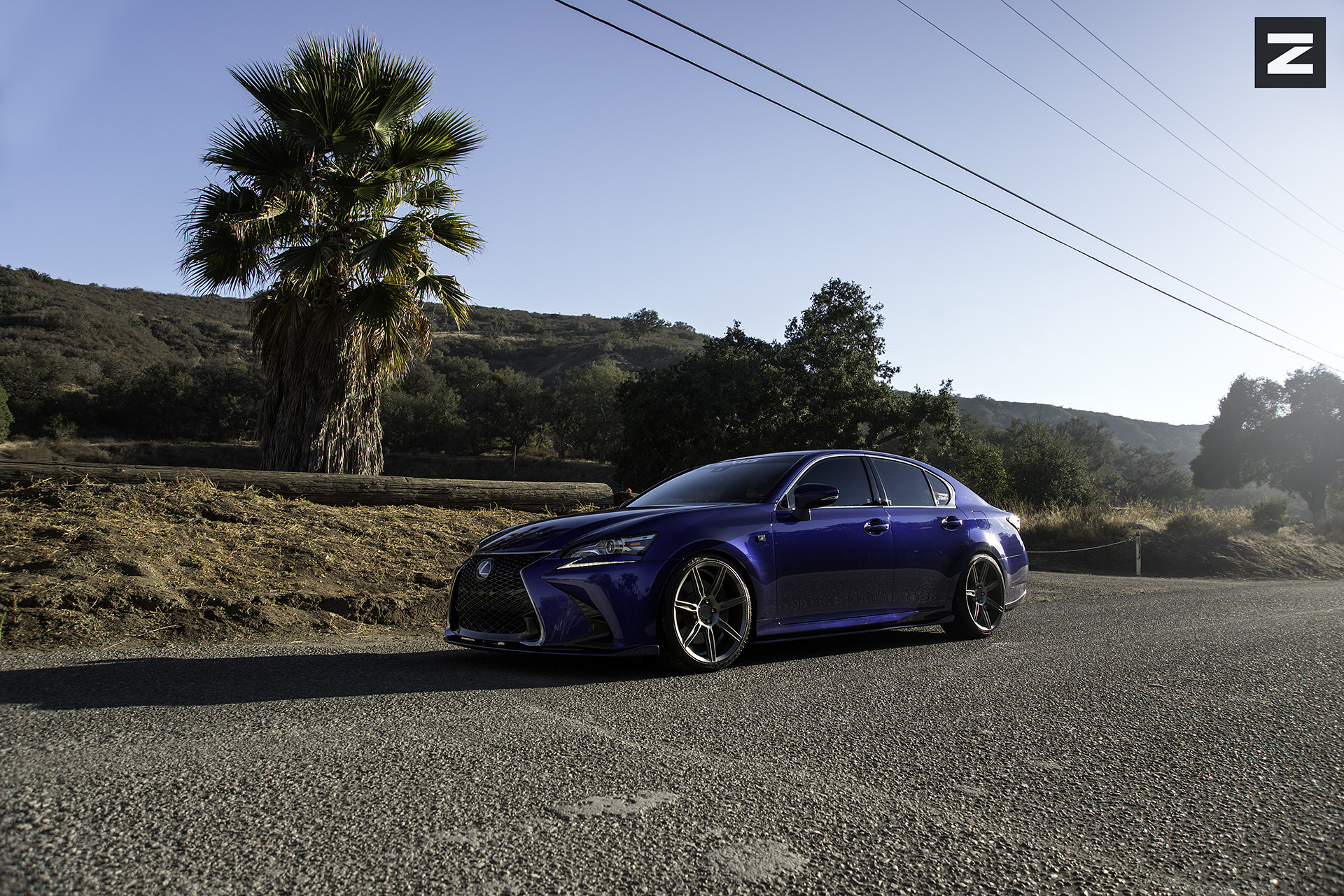 Blue Lexus GS with Aftermarket Projector Headlights - Photo by Zito Wheels