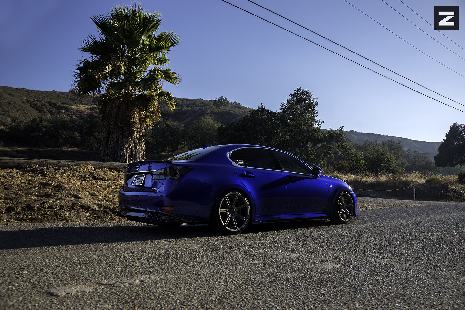 Custom Exhaust System on Blue Lexus GS 350 - Photo by Zito Wheels