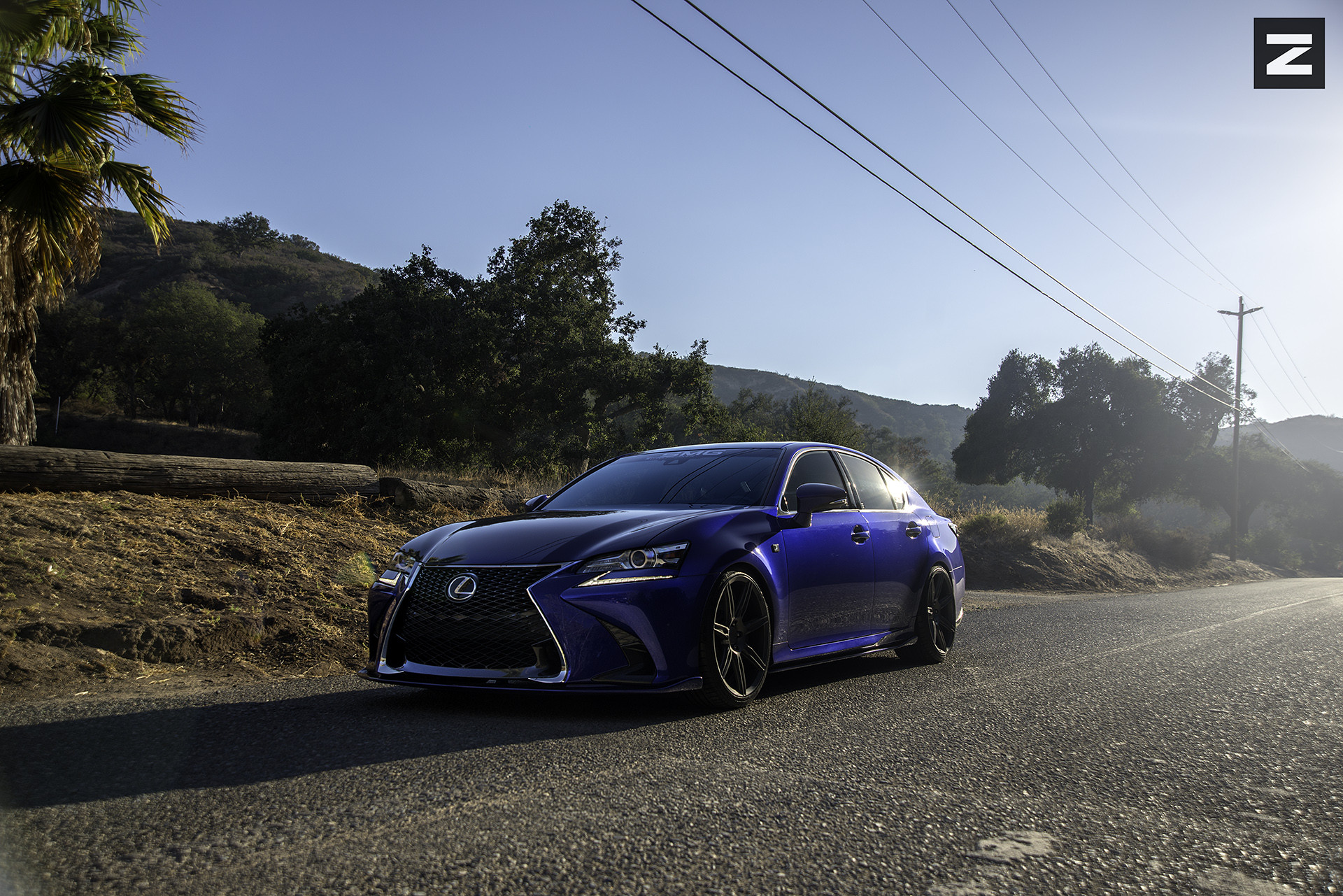 Aftermarket Side Mirrors on Blue Lexus GS - Photo by Zito Wheels