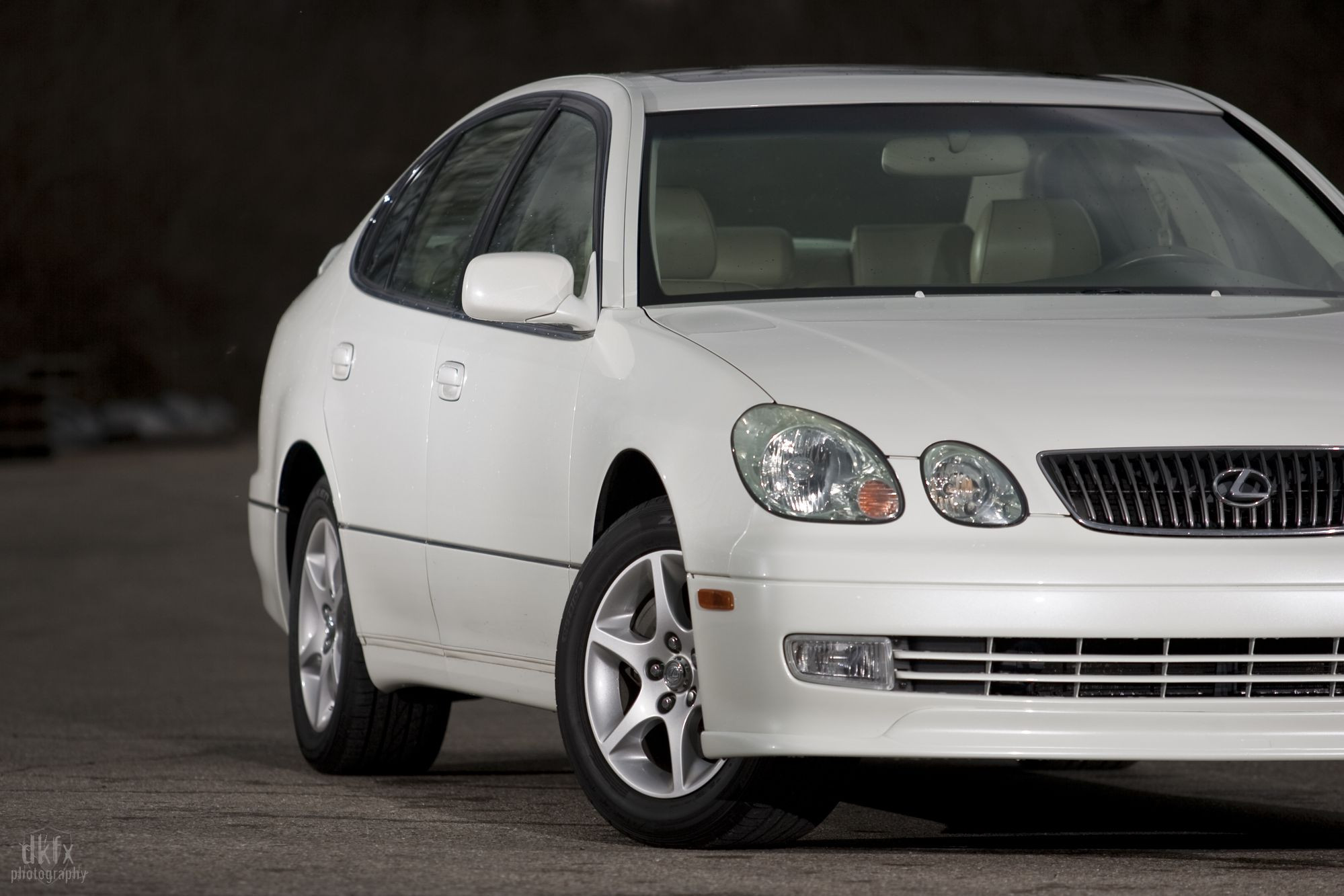 Front Bumper with Fog Lights on White Lexus GS - Photo by dan kinzie
