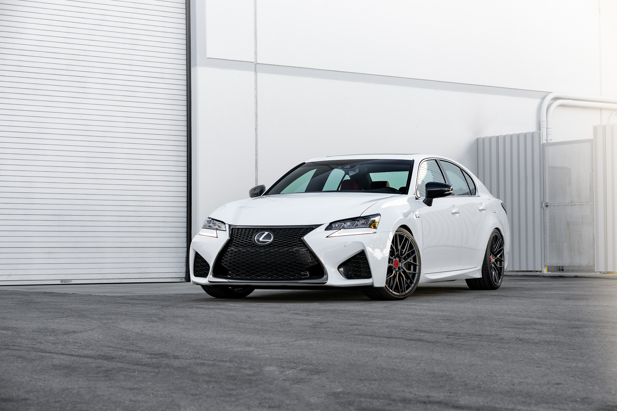 White Lexus GS with Blacked Out Mesh Grille - Photo by Vorsteiner