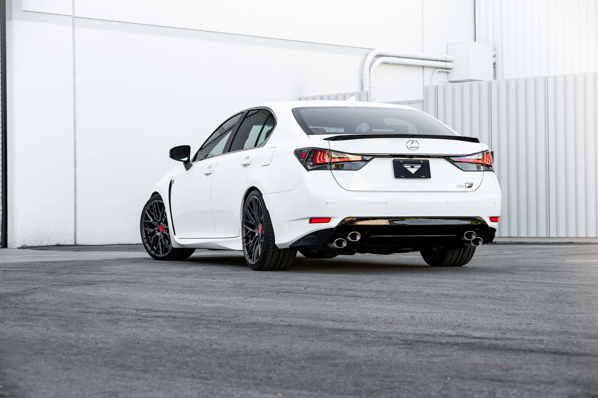 White Lexus GS with Aftermarket Red LED Taillights - Photo by Vorsteiner