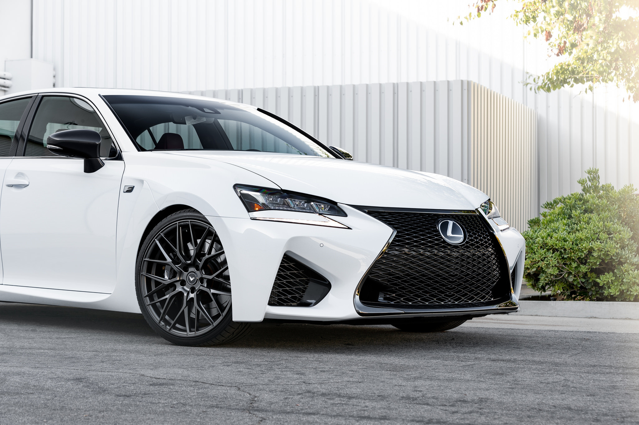 Custom Projector Headlights on White Lexus GS F - Photo by Vorsteiner
