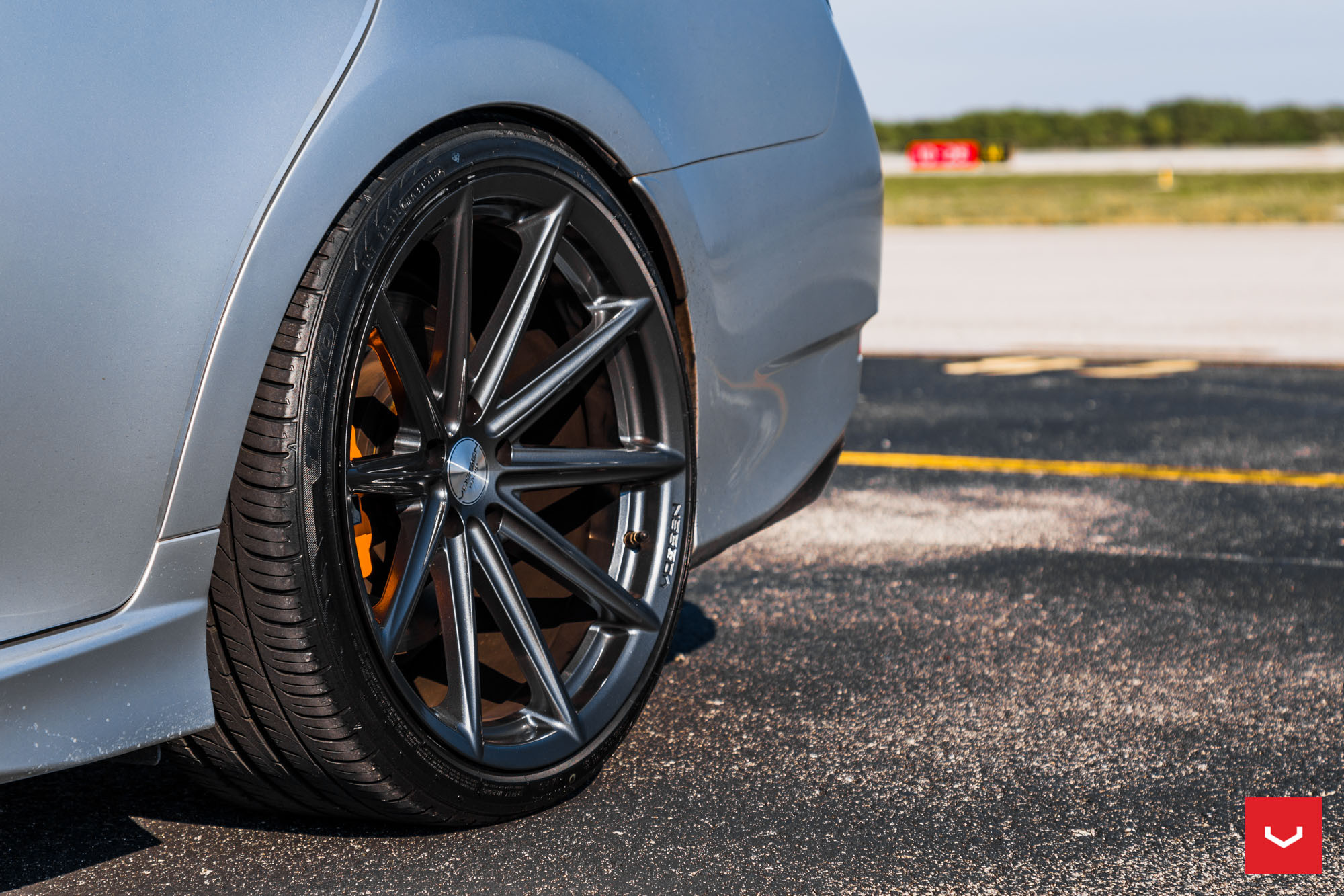 Black Vossen Rims and Yellow Brembo Brakes - Photo by Vossen