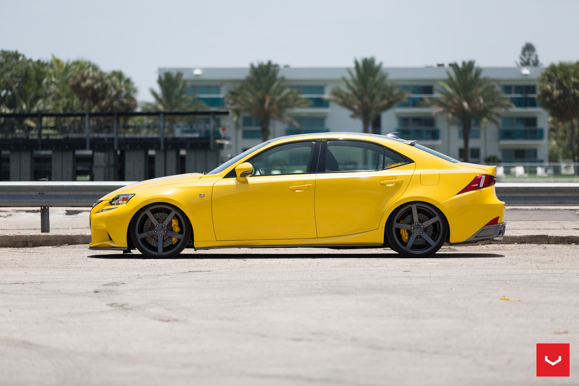 Rear Bumper Cover on Yellow Lexus IS - Photo by Vossen