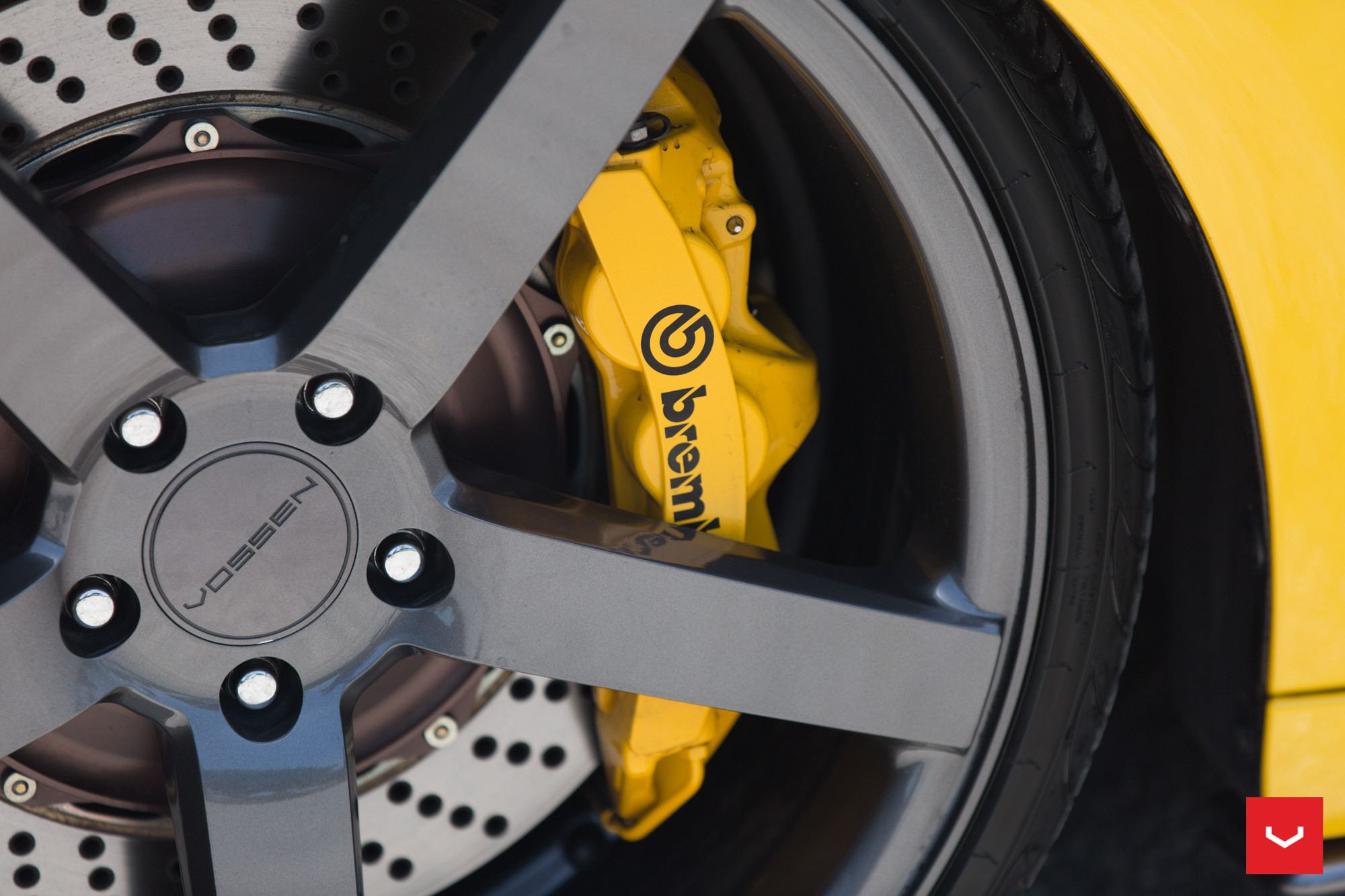 CV Vossen Rims with Yellow Brakes on Lexus IS - Photo by Vossen