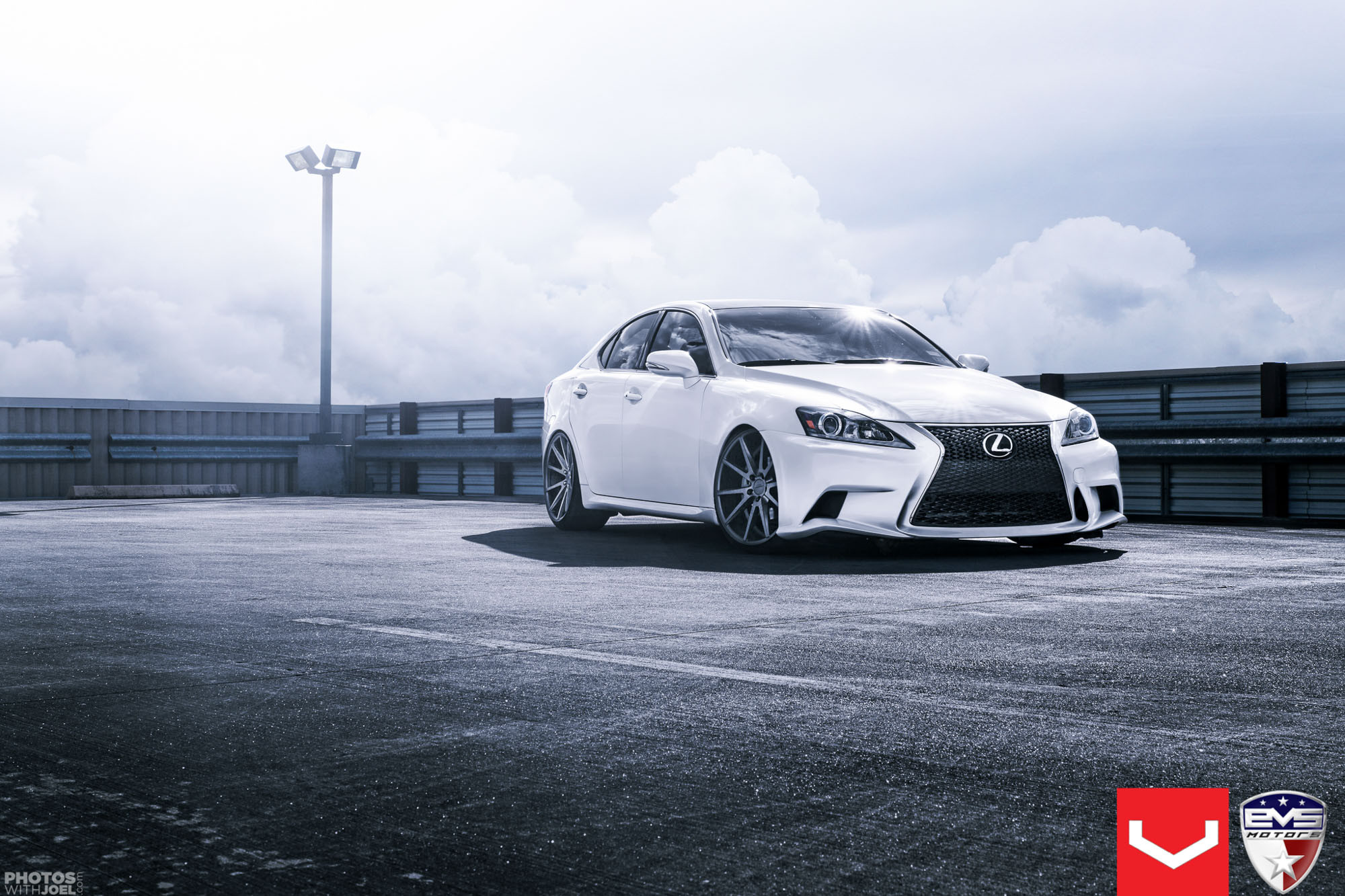 White Lexus IS with Aftermarket Front Bumper - Photo by Vossen