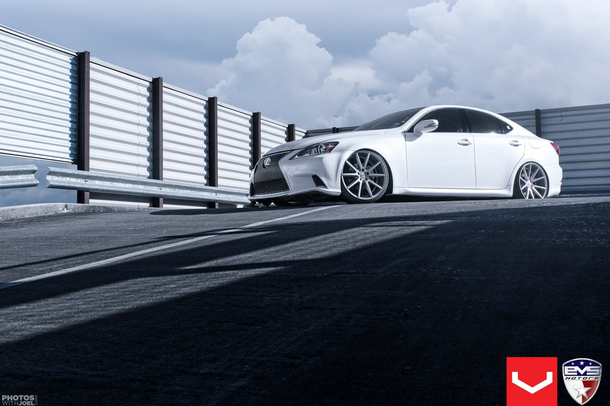 Custom Headlights on White Lexus IS - Photo by Vossen
