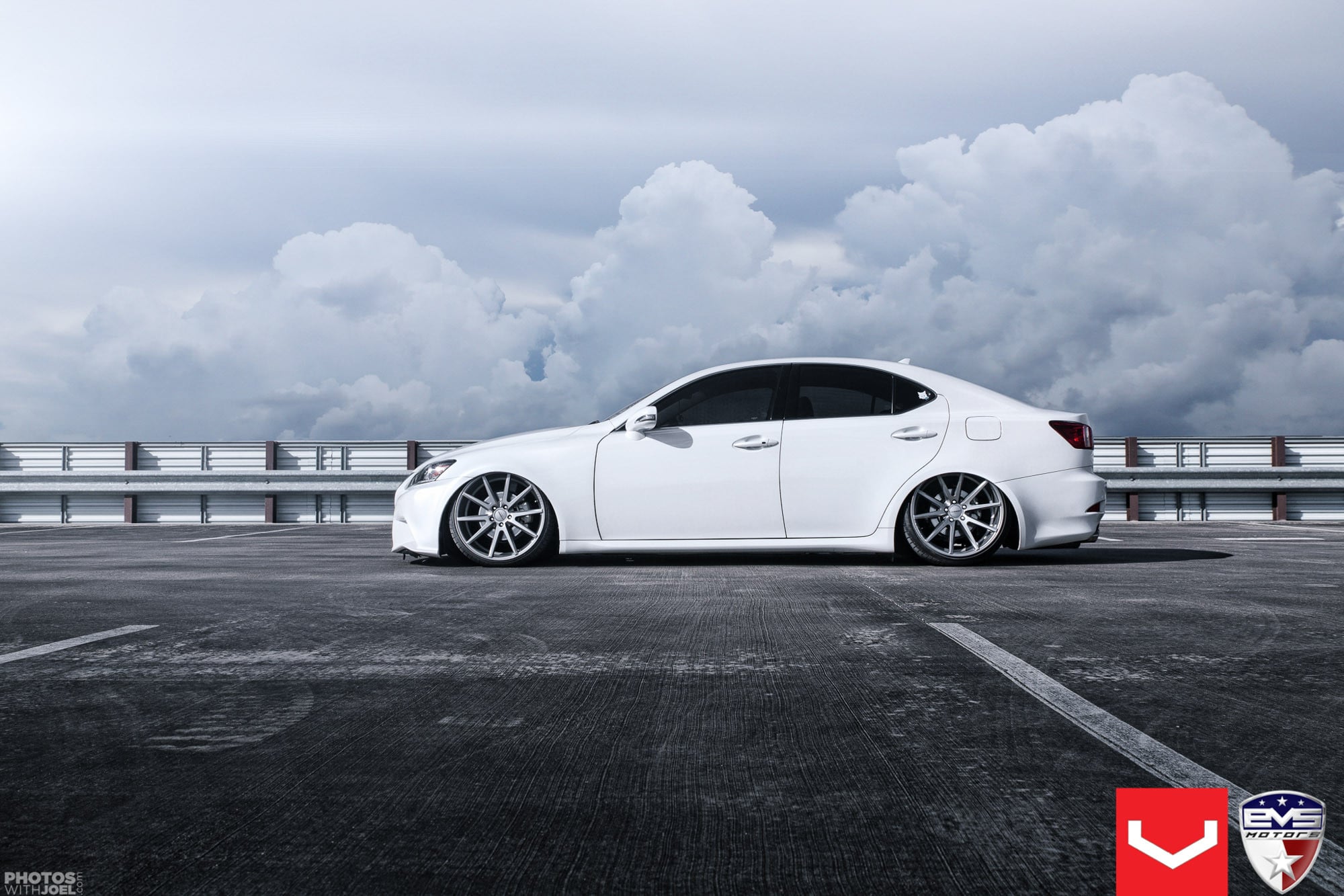 Lowered White Lexus IS with Vossen Wheels - Photo by Vossen