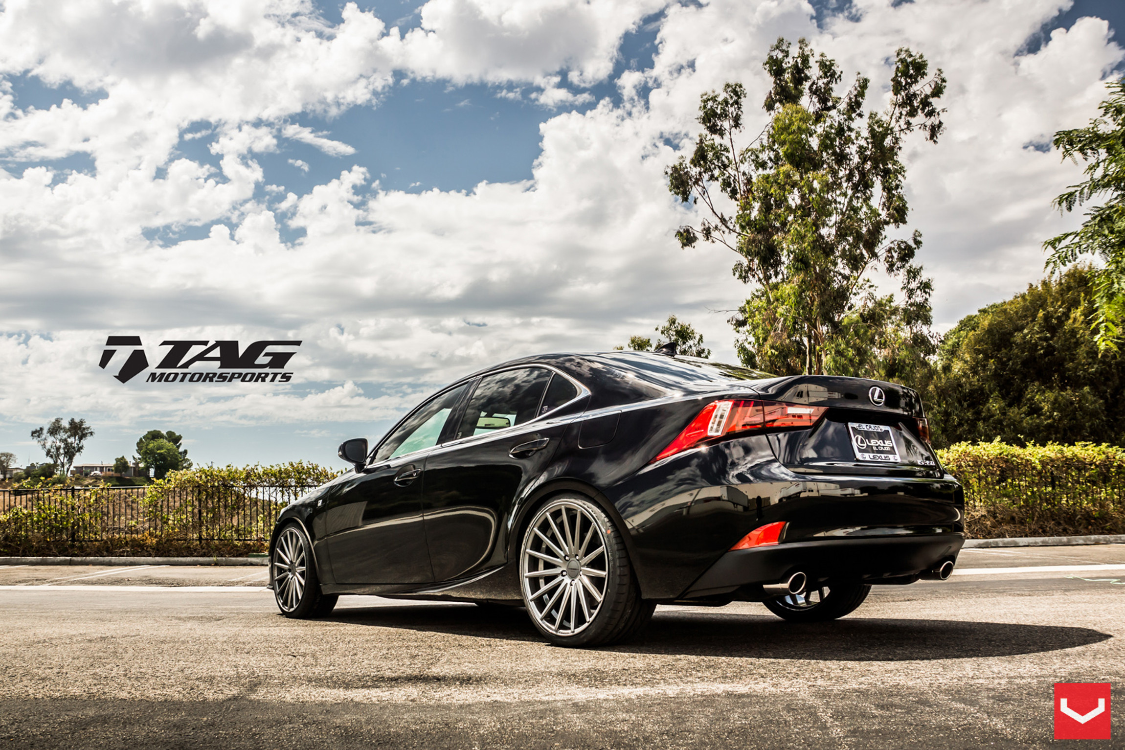 Black Lexus IS with Custom Rear Bumper Cover - Photo by Vossen
