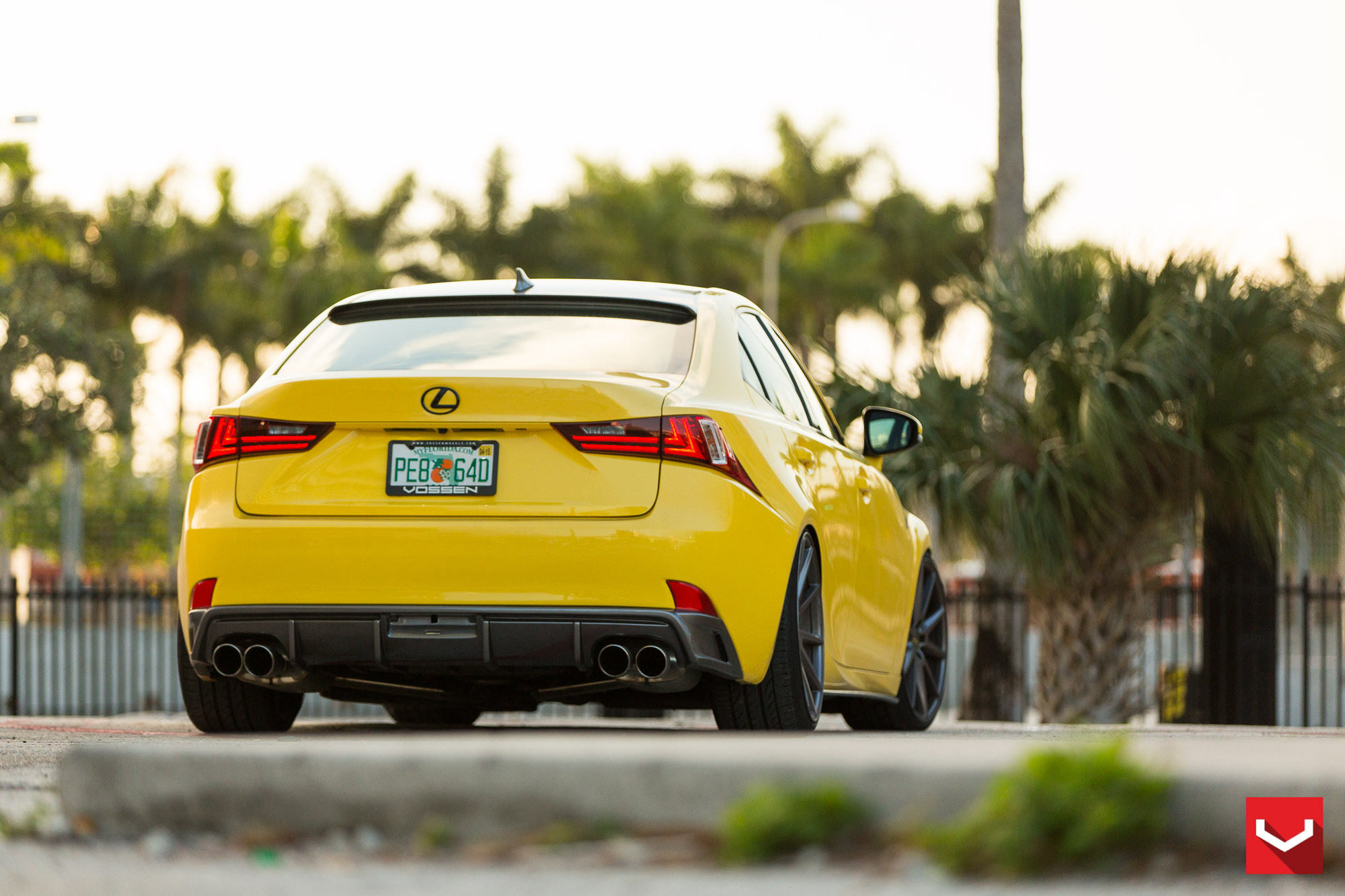 Yellow Lexus IS with Rear Bumper Cover - Photo by Vossen
