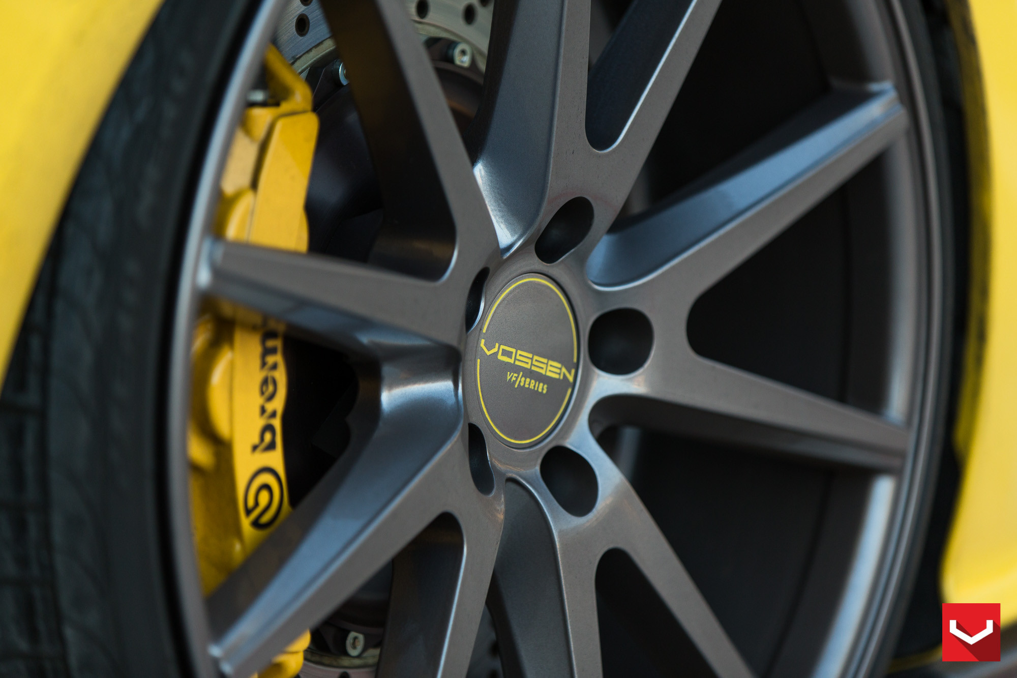 Black VFS Vossen Wheels on Yellow Lexus IS - Photo by Vossen