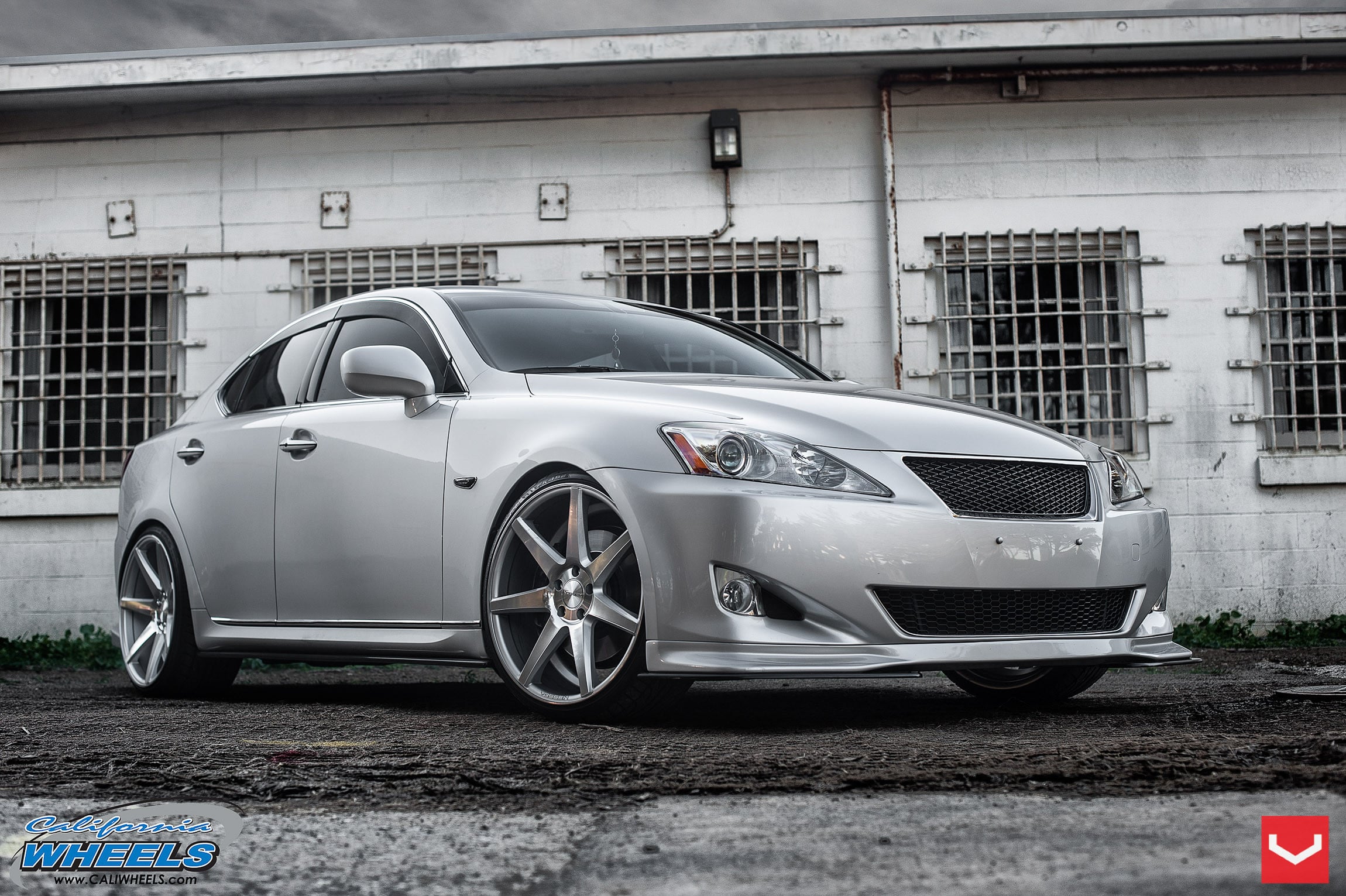 Silver Lexus IS with Custom Front Lip - Photo by Vossen