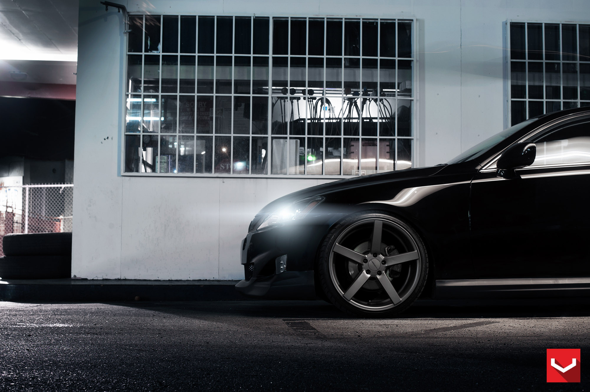 Satin Black CV Vossen Rims on Lexus IS - Photo by Vossen