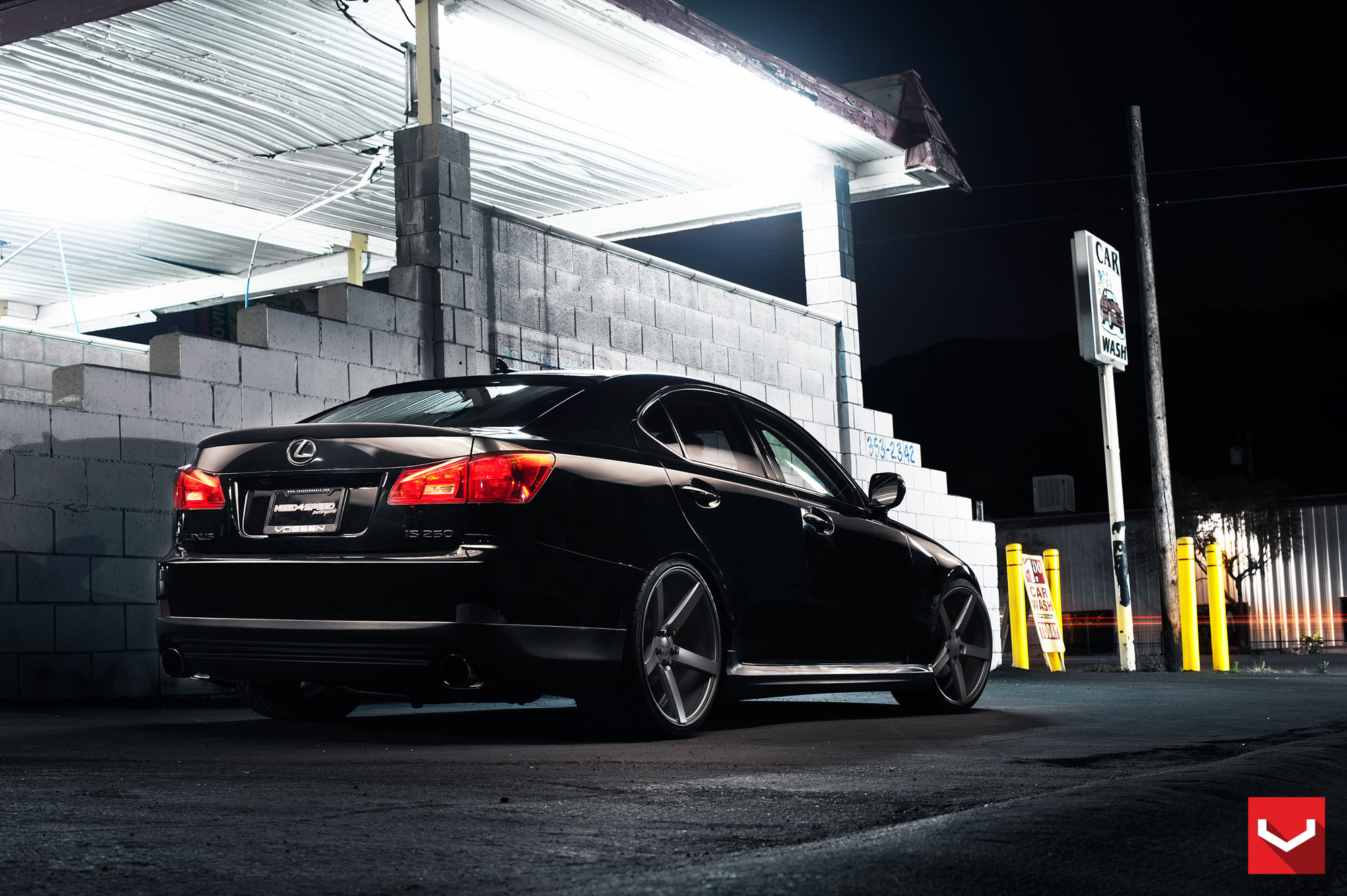 Black Lexus IS with Custom CV Vossen Wheels - Photo by Vossen