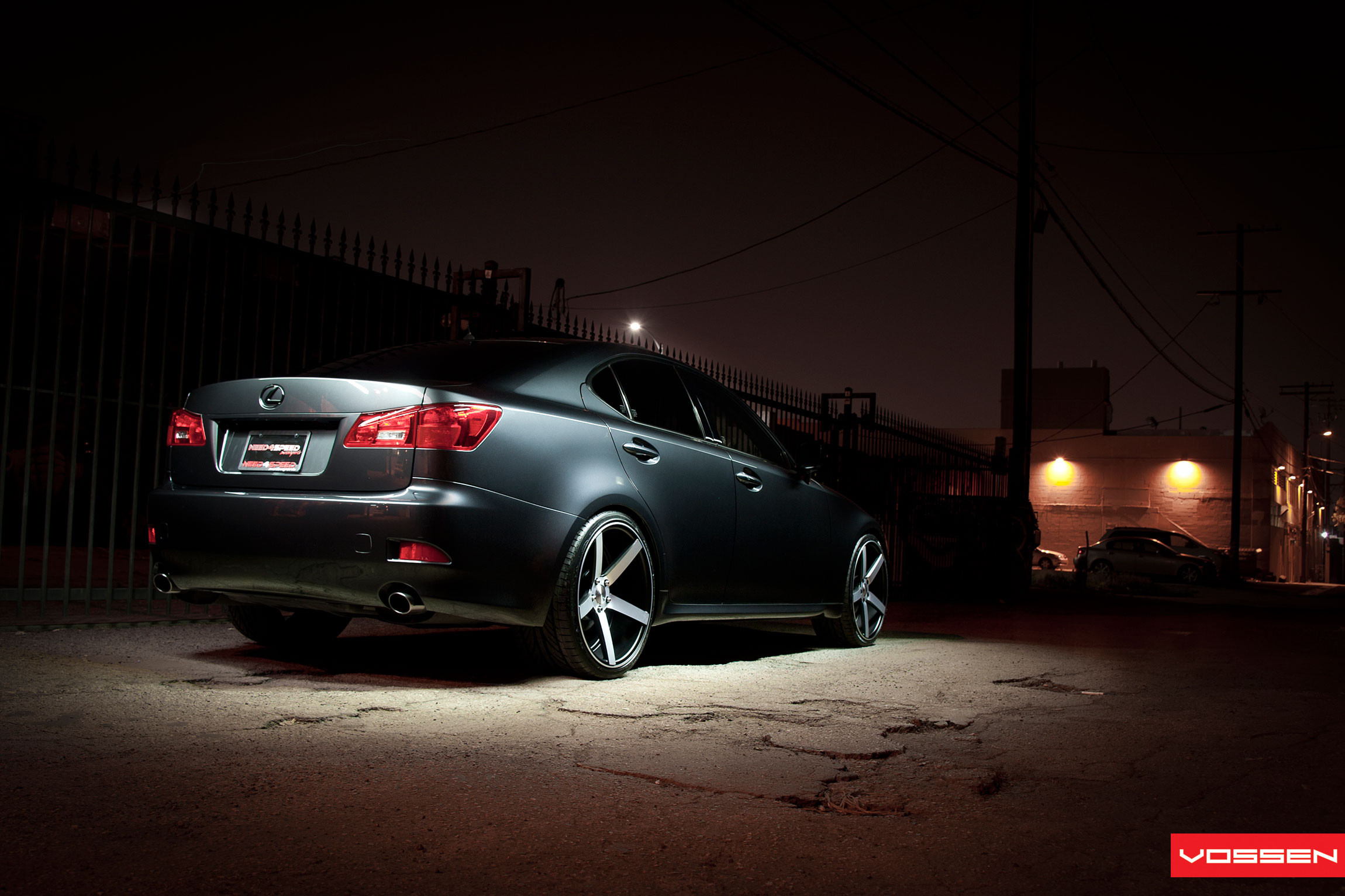 Aftermarket Rear Bumper Cover on Gray Metallic Lexus IS - Photo by Vossen
