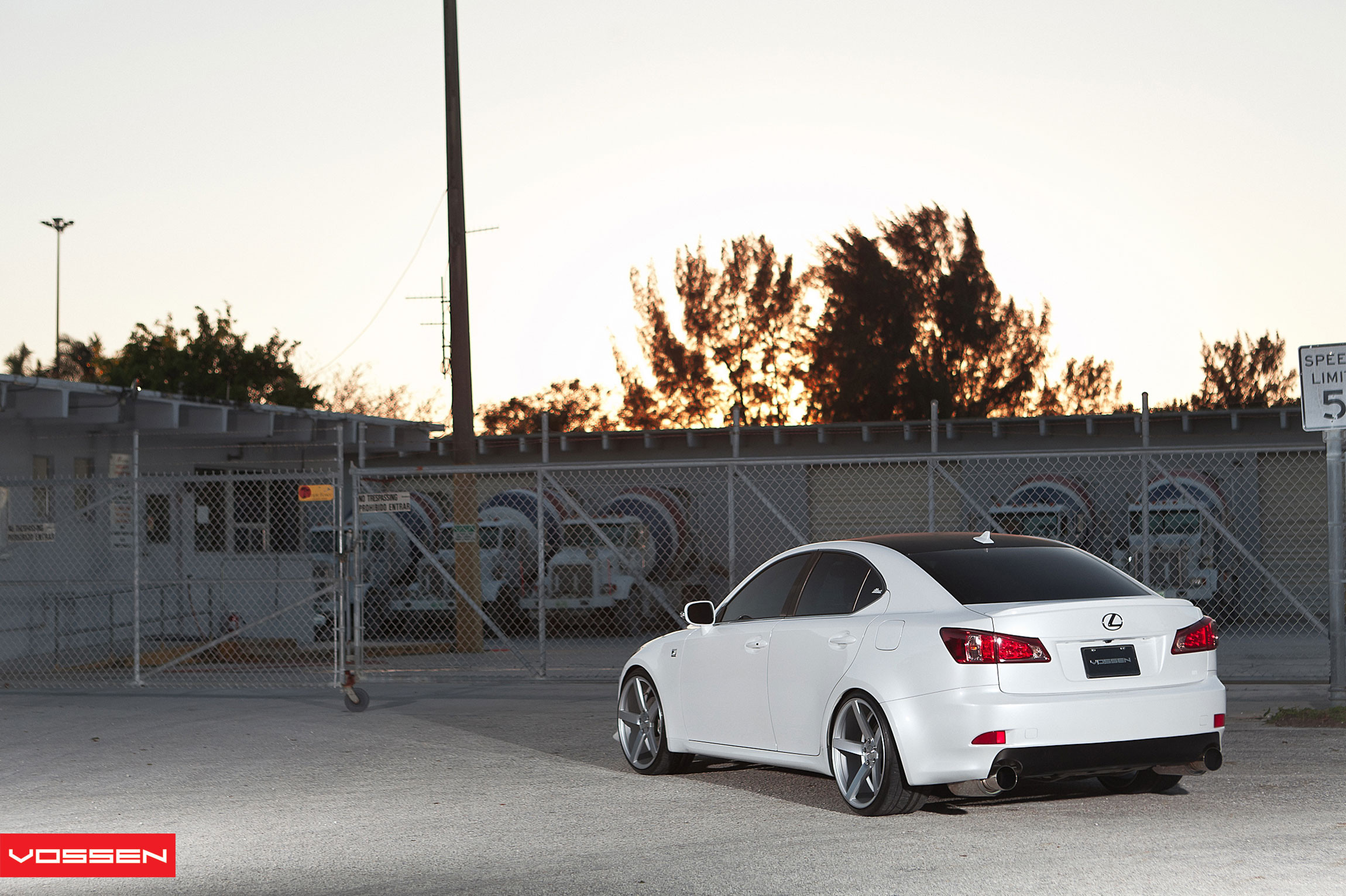 Red LED Taillights on Custom White Lexus IS - Photo by Vossen