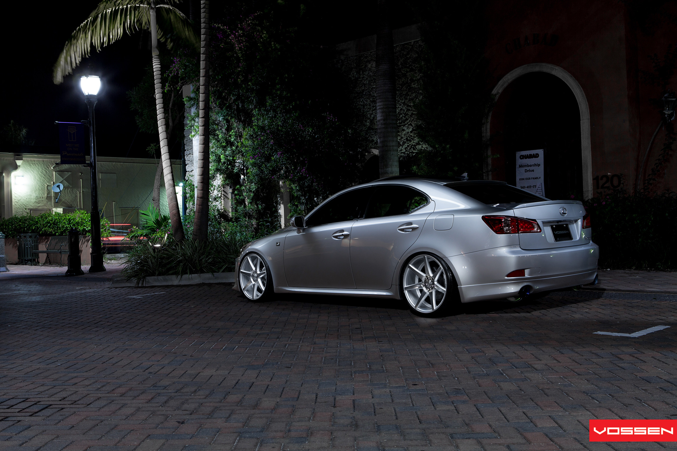 Aftermarket Rear Bumper Cover on Silver Lexus IS - Photo by Vossen