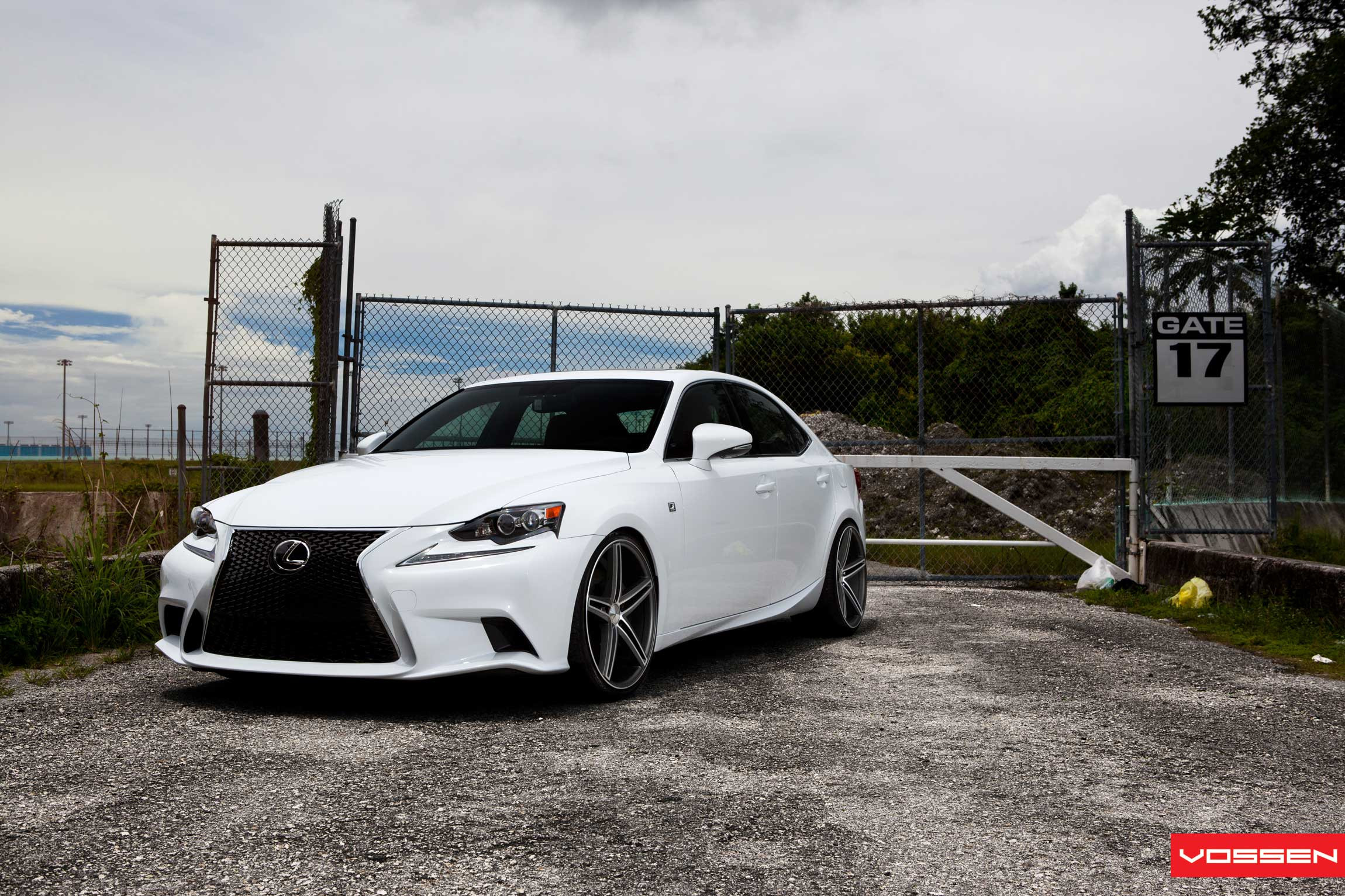 Custom White Lexus IS Front Bumper - Photo by Vossen