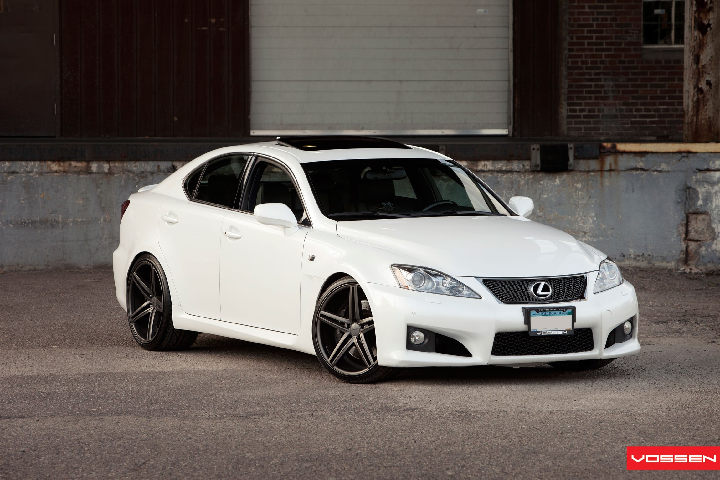 White Lexus IS with Chrome Main Grille - Photo by Vossen