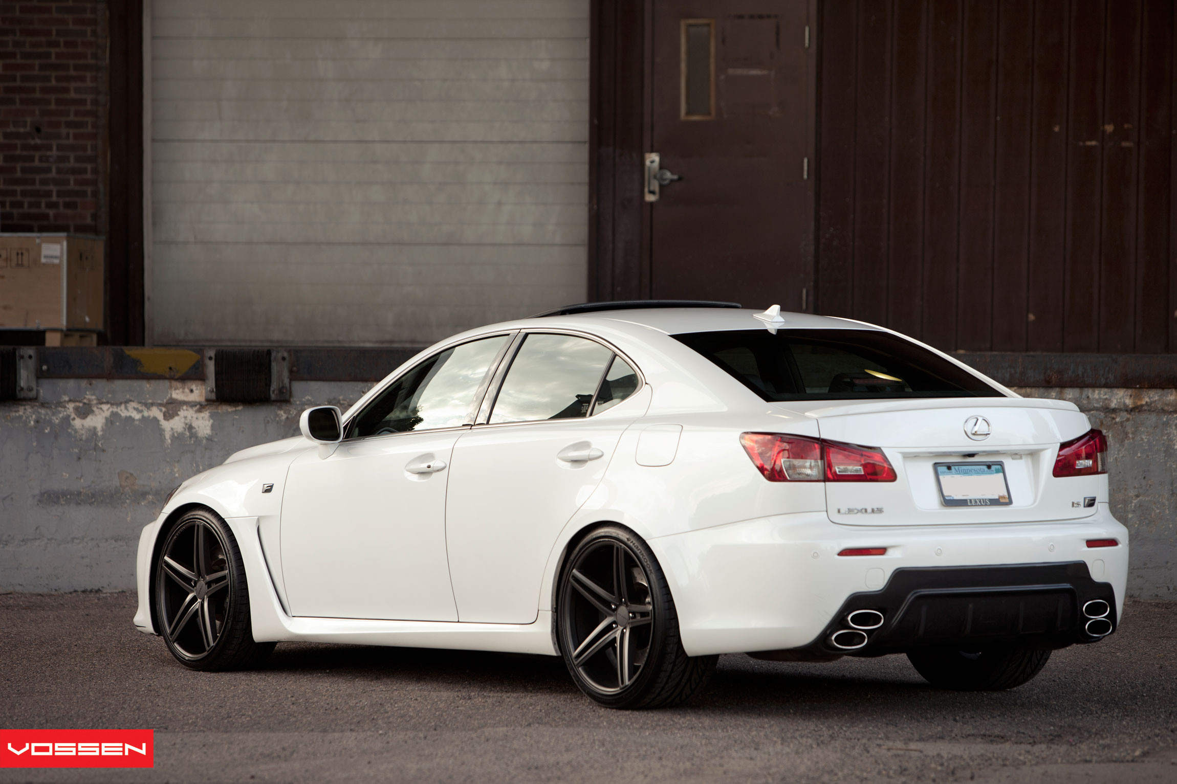 Black Rear Bumper Cover on White Lexus IS - Photo by Vossen