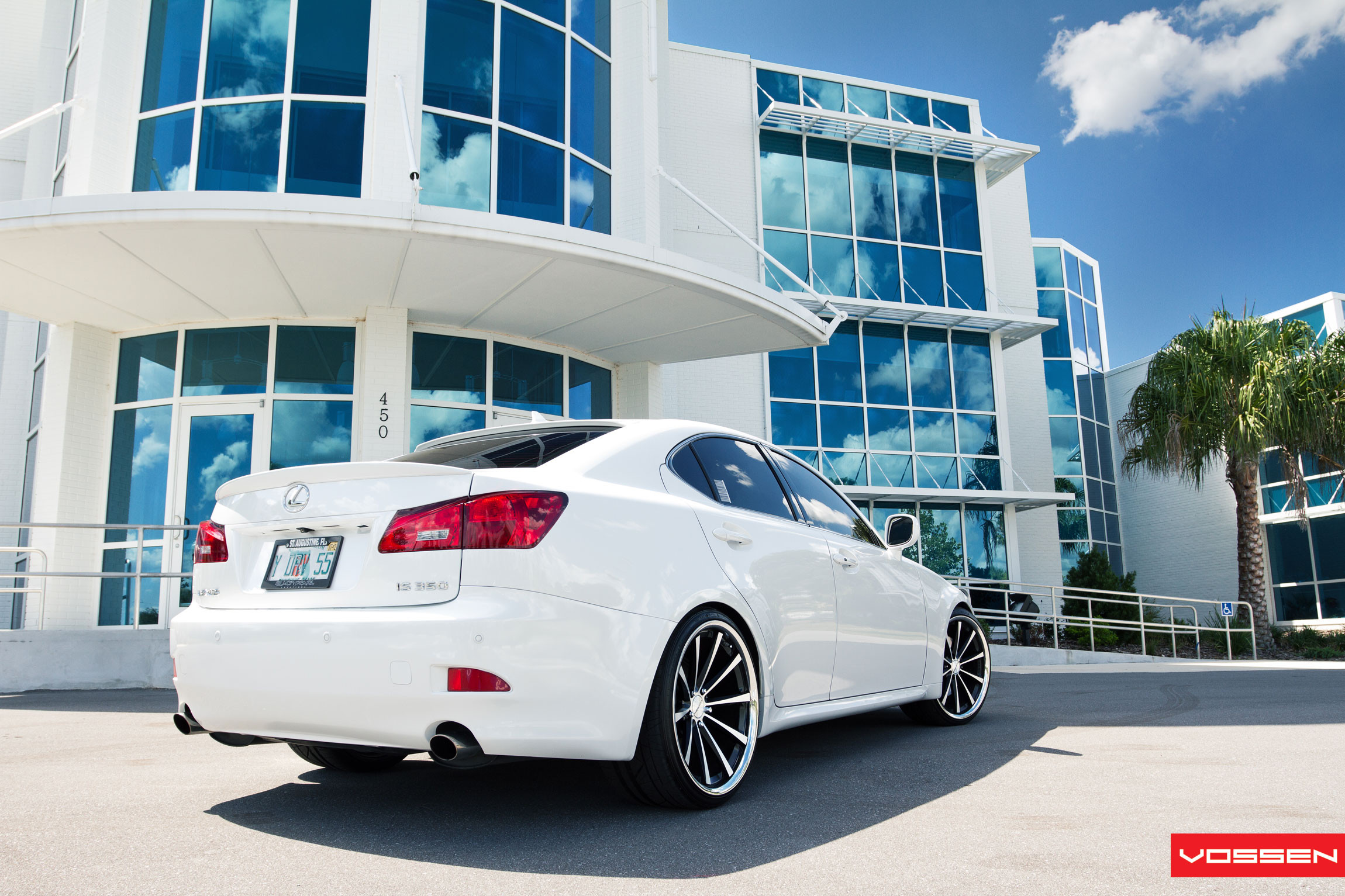 White Lexus IS 350 Factory Style Rear Spoiler - Photo by Vossen