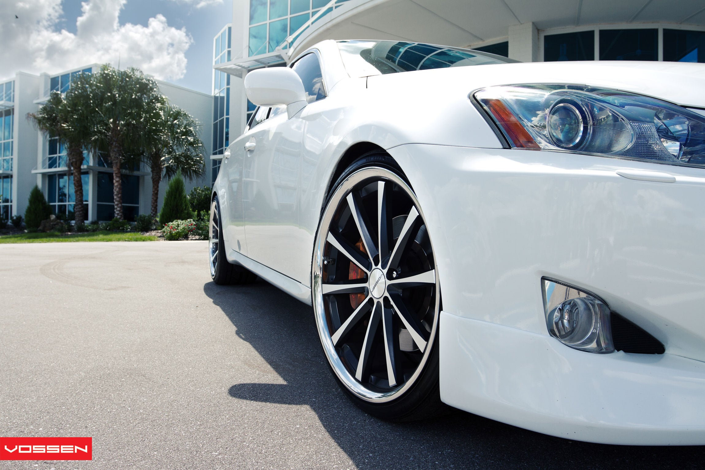 Chrome Vossen Rims on Custom White Lexus IS 350 - Photo by Vossen