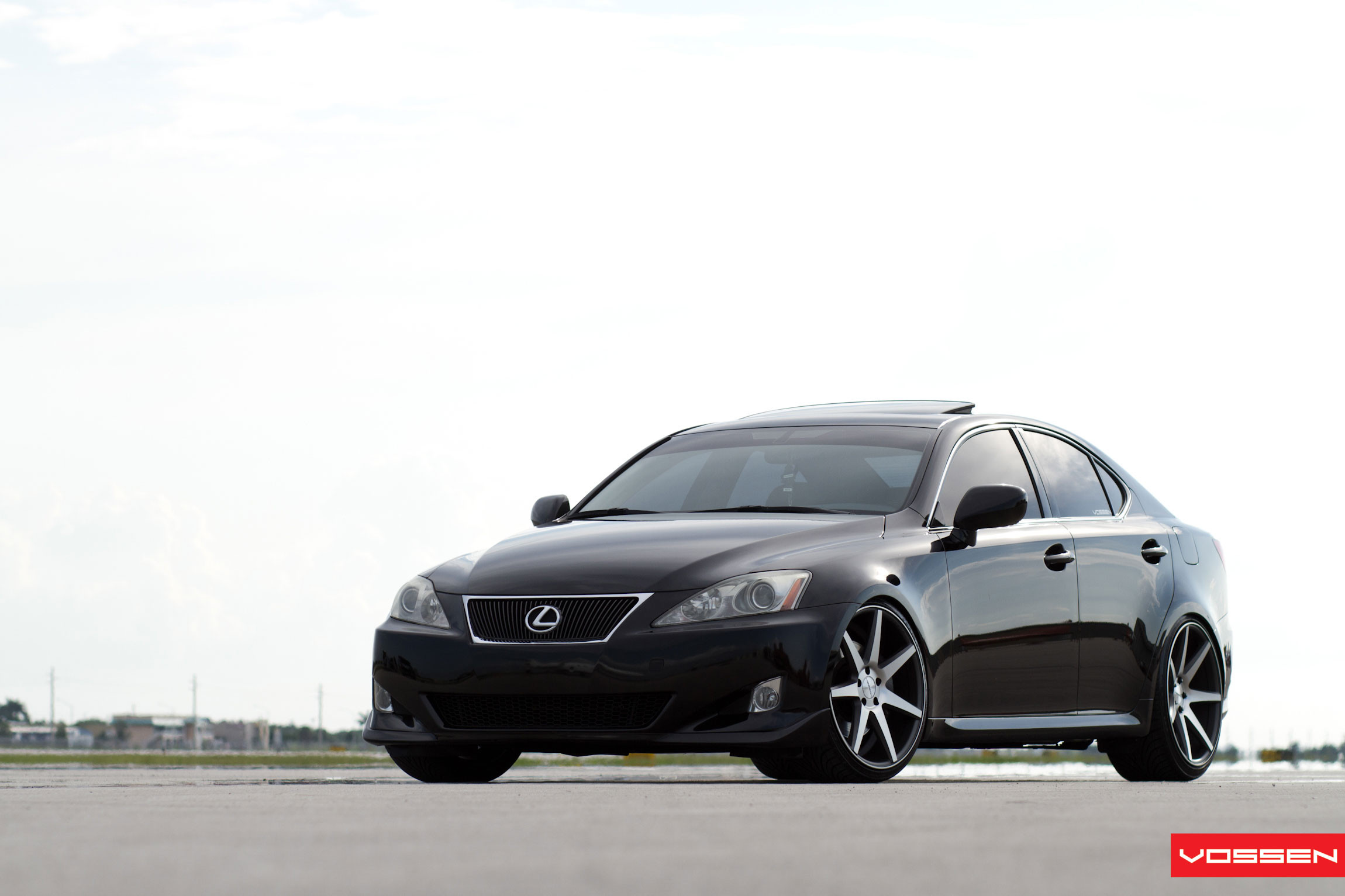 Front Lip on Black Lexus IS - Photo by Vossen