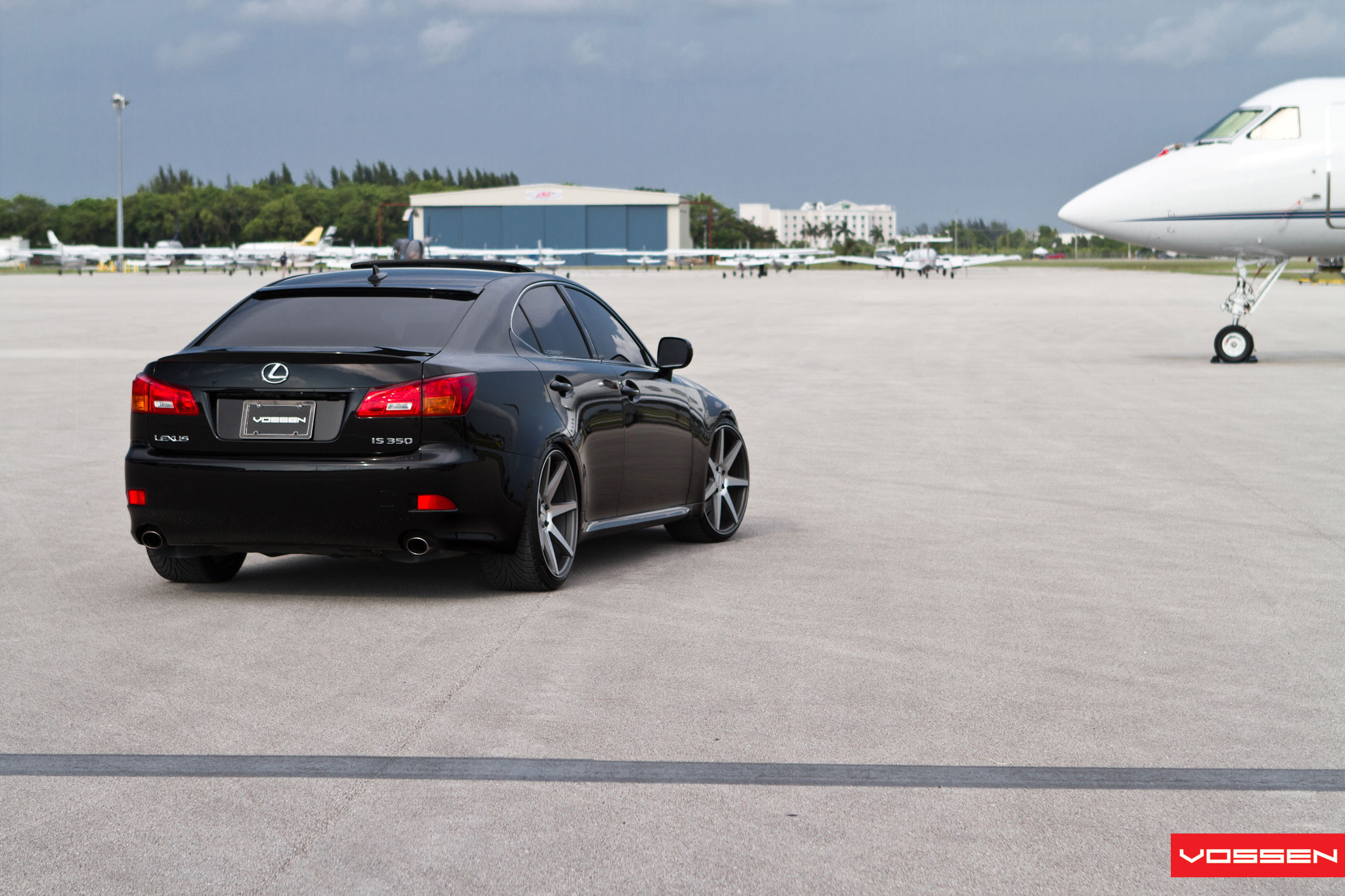 Factory Style Rear Spoiler on Black Lexus IS 350 - Photo by Vossen