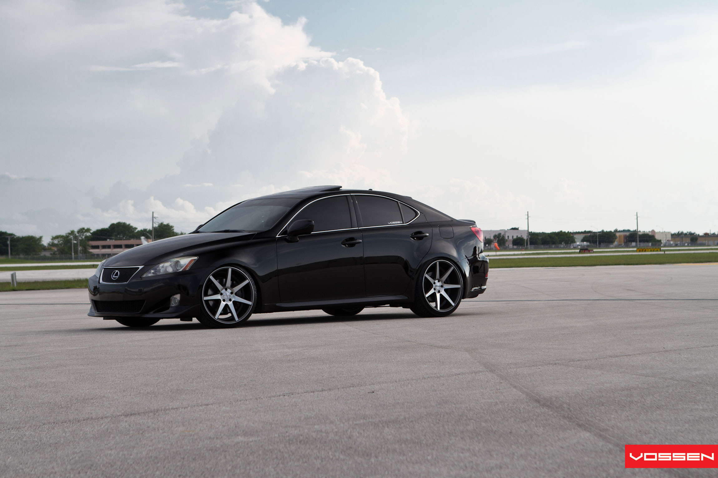 Black Lexus IS with Vossen Chrome Wheels - Photo by Vossen