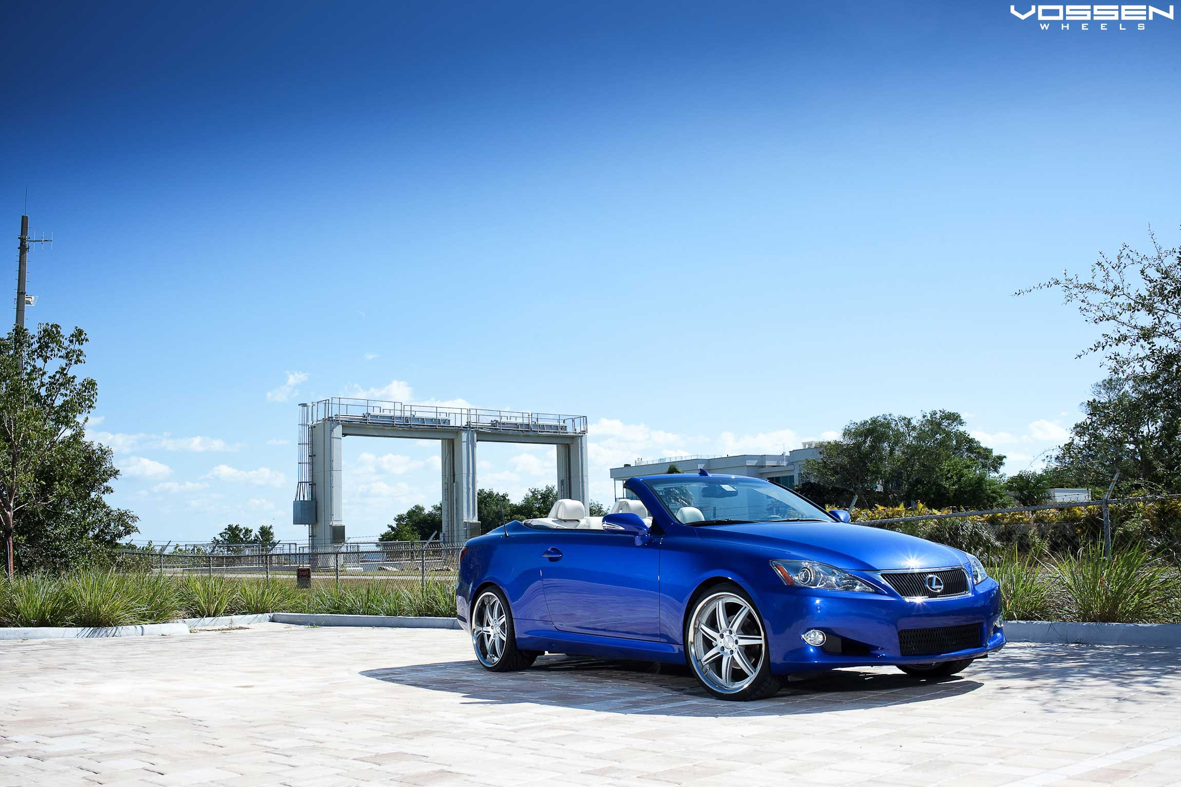Blue Convertible Lexus IS with Chrome Grille - Photo by Vossen