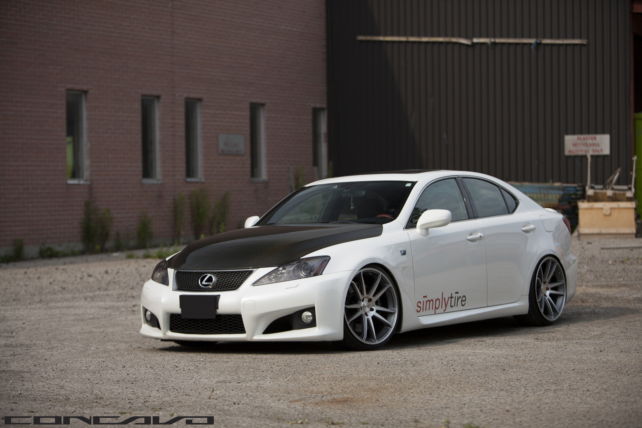Dark Smoke Projector Headlights on White Lexus IS - Photo by Vossen