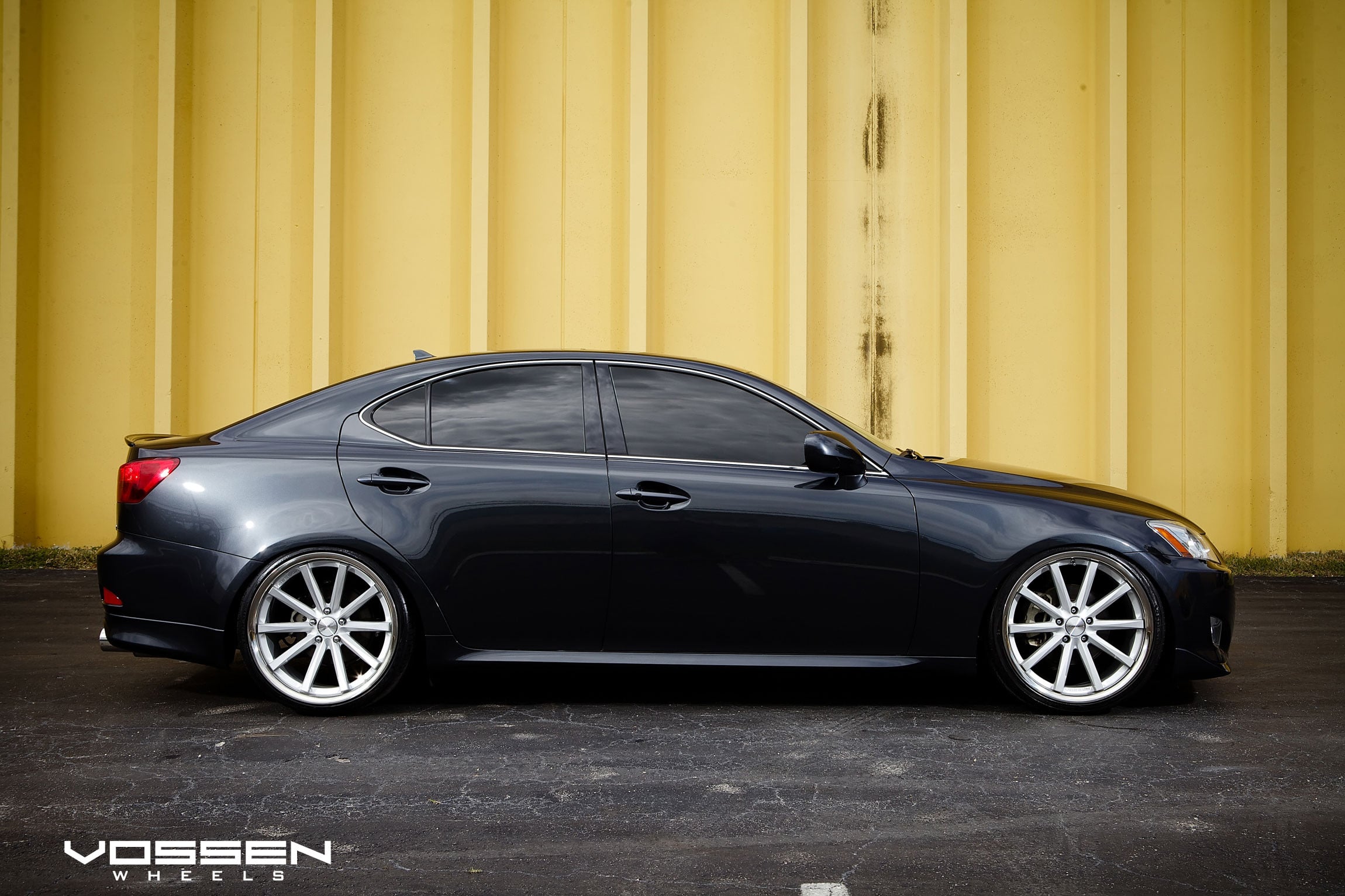 Black Lexus IS Side Skirts - Photo by Vossen