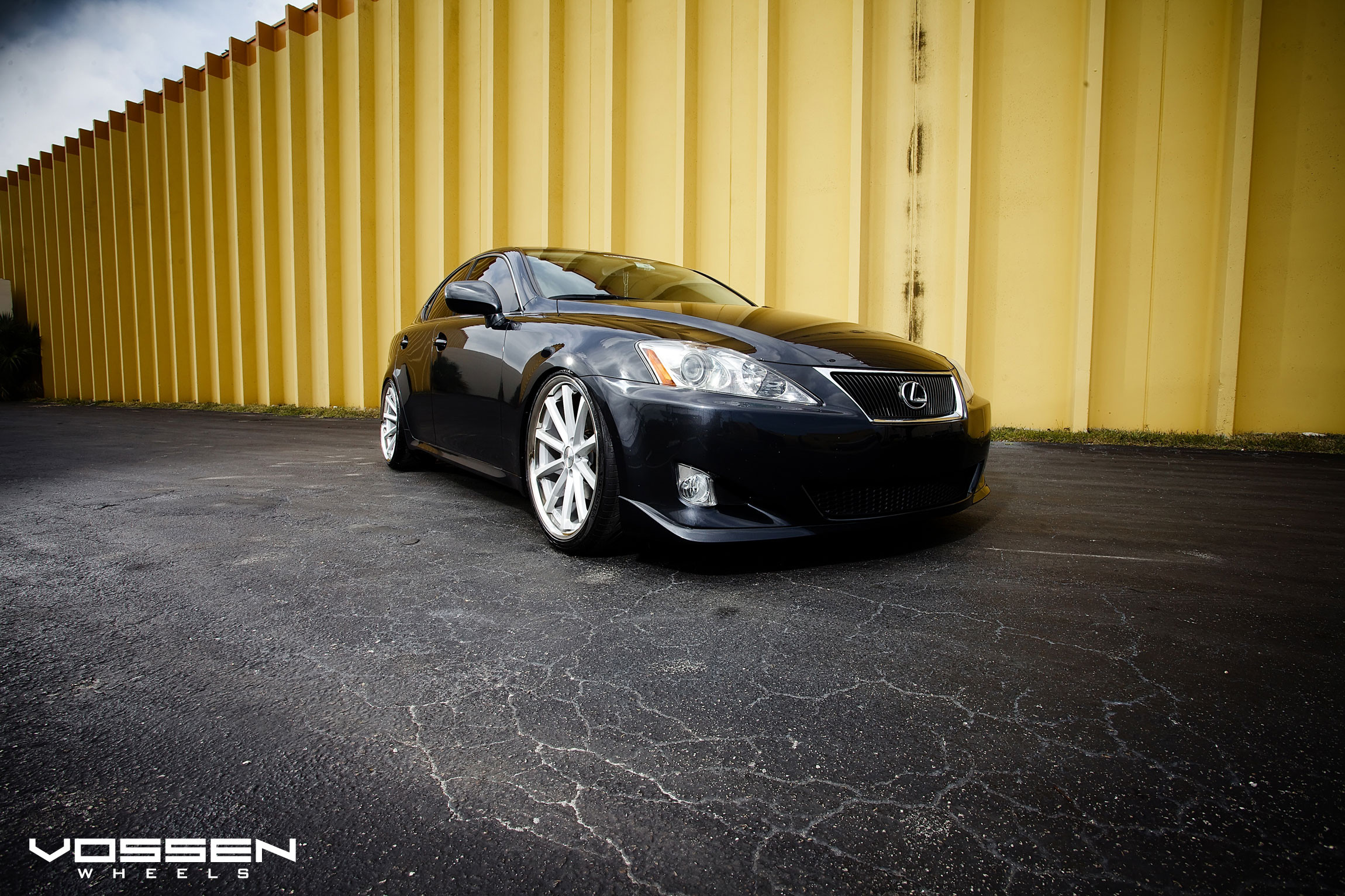 Black Lexus IS with Vossen Chrome CV Wheels - Photo by Vossen