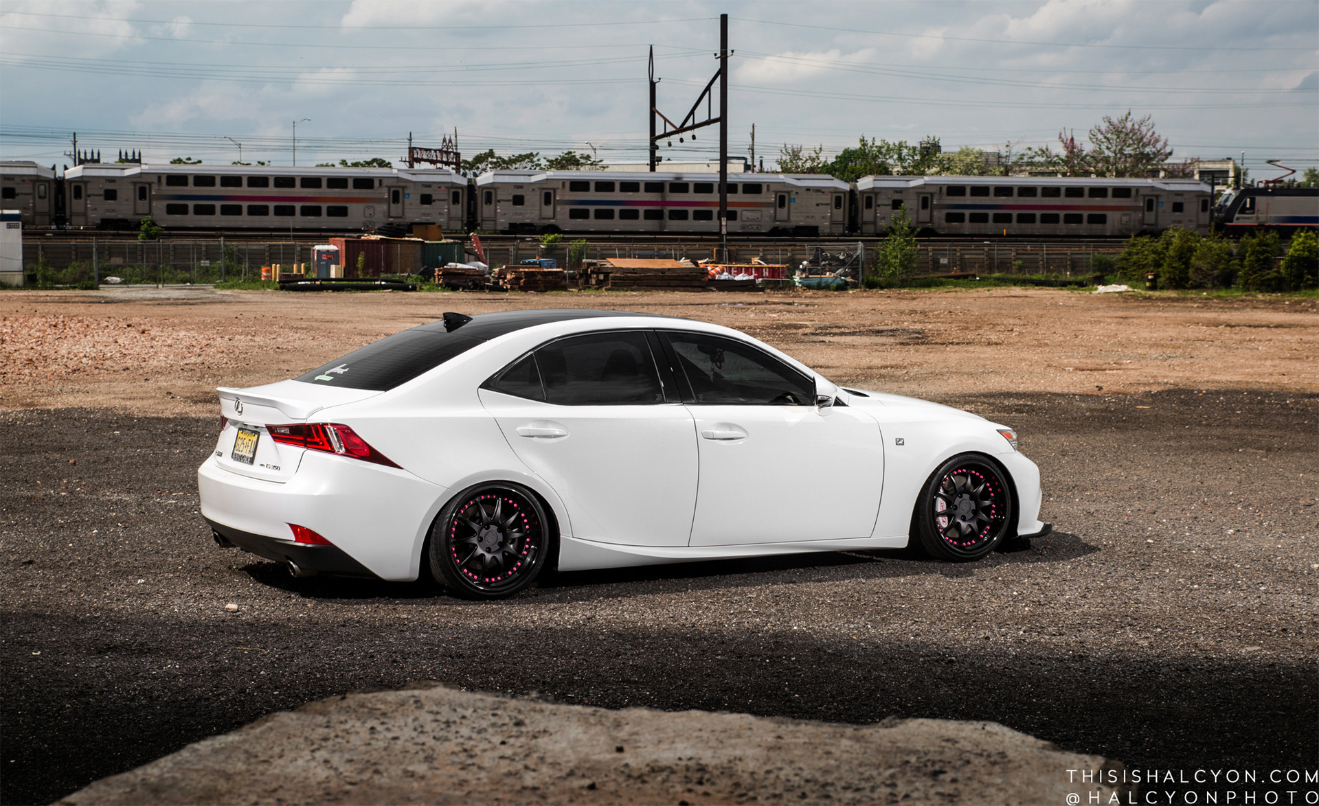 Aftermarket Side Skirts on White Lexus IS F - Photo by Avant Garde Wheels